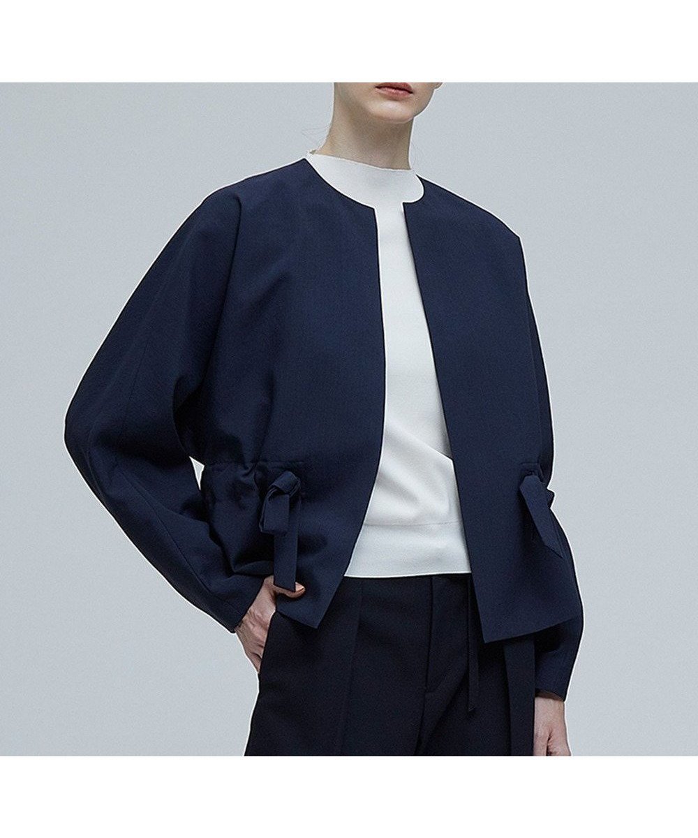 【ベイジ,/BEIGE,】のMARIE / ノーカラージャケット インテリア・キッズ・メンズ・レディースファッション・服の通販 founy(ファニー) 　ファッション　Fashion　レディースファッション　WOMEN　アウター　Coat Outerwear　ジャケット　Jackets　ノーカラージャケット　No Collar Leather Jackets　カーディガン　Cardigan　コンパクト　Compact　ショート　Short　シンプル　Simple　ジャケット　Jacket　ワイド　Wide　人気　Popularity　ビジネス 仕事 通勤　Business　夏　Summer　春　Spring　S/S・春夏　Ss・Spring/Summer　軽量　Lightweight　Navy|ID: prp329100004573128 ipo3291000000032364631