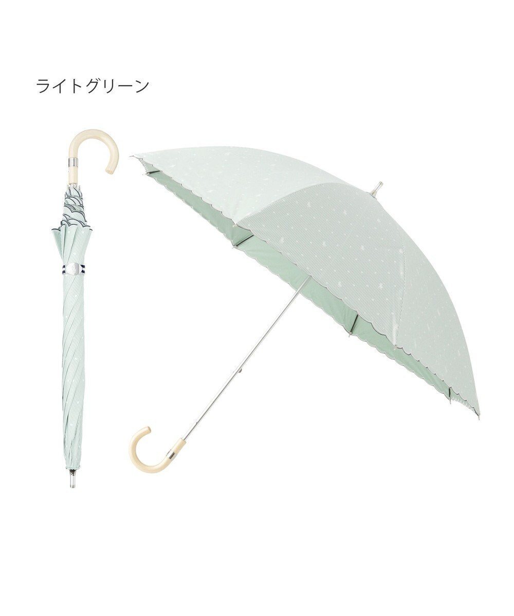【ムーンバット/MOONBAT】の【軽量】POLO RALPH LAUREN 晴雨兼用日傘 長傘 ストライプドット/遮光 遮熱 UV インテリア・キッズ・メンズ・レディースファッション・服の通販 founy(ファニー) 　ファッション　Fashion　レディースファッション　WOMEN　傘 / レイングッズ　Umbrellas/Rainwear　アイビー　Ivy　ウッド　Wood　傘　Umbrella　軽量　Lightweight　ストライプ　Stripe　ドット　Dot　ニューヨーク　New York　プリント　Print　日傘　Parasol　ラップ　Wrap　ライトグリーン|ID: prp329100004573129 ipo3291000000032364638