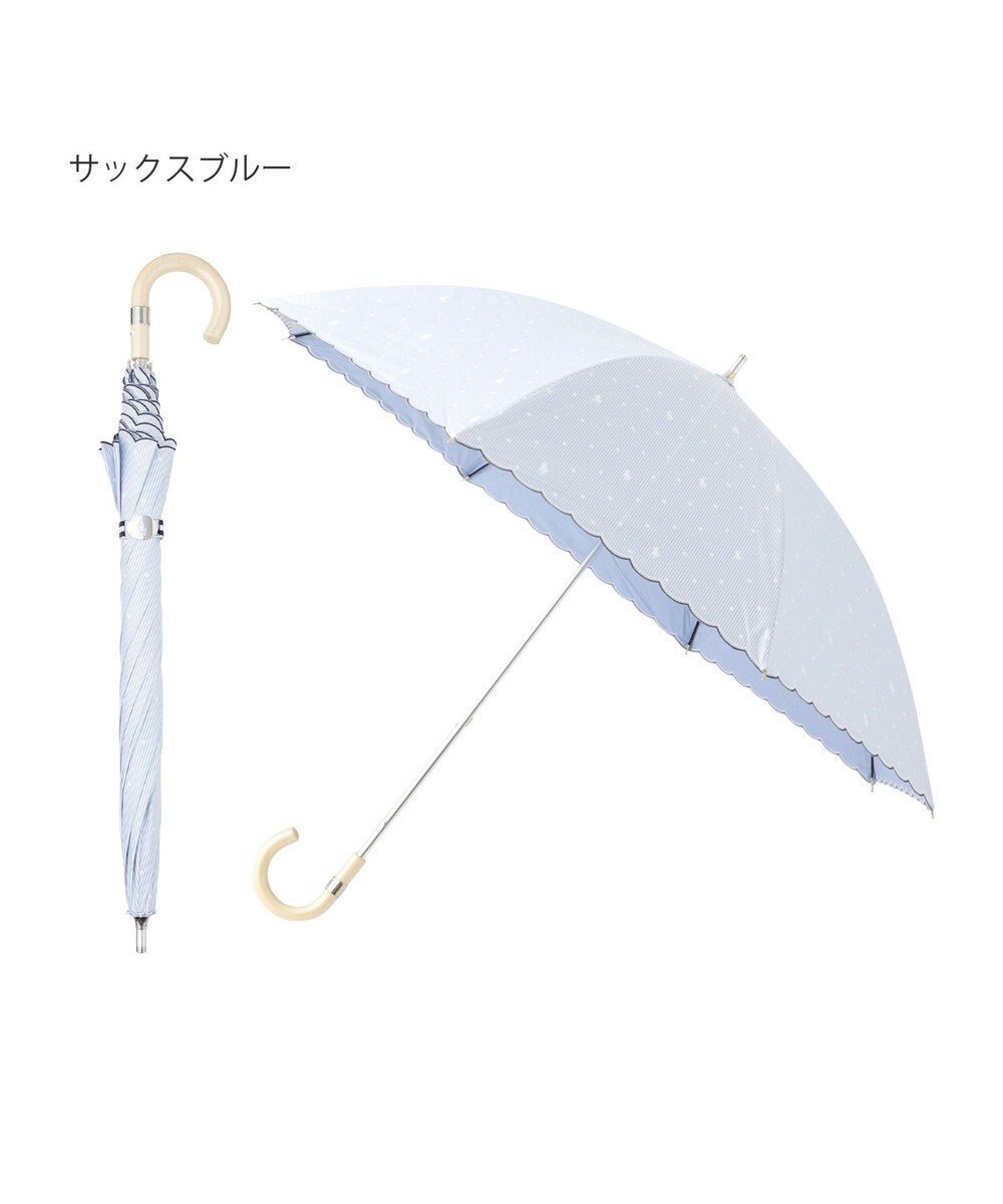 【ムーンバット/MOONBAT】の【軽量】POLO RALPH LAUREN 晴雨兼用日傘 長傘 ストライプドット/遮光 遮熱 UV インテリア・キッズ・メンズ・レディースファッション・服の通販 founy(ファニー) 　ファッション　Fashion　レディースファッション　WOMEN　傘 / レイングッズ　Umbrellas/Rainwear　アイビー　Ivy　ウッド　Wood　傘　Umbrella　軽量　Lightweight　ストライプ　Stripe　ドット　Dot　ニューヨーク　New York　プリント　Print　日傘　Parasol　ラップ　Wrap　サックスブルー|ID: prp329100004573129 ipo3291000000032364639