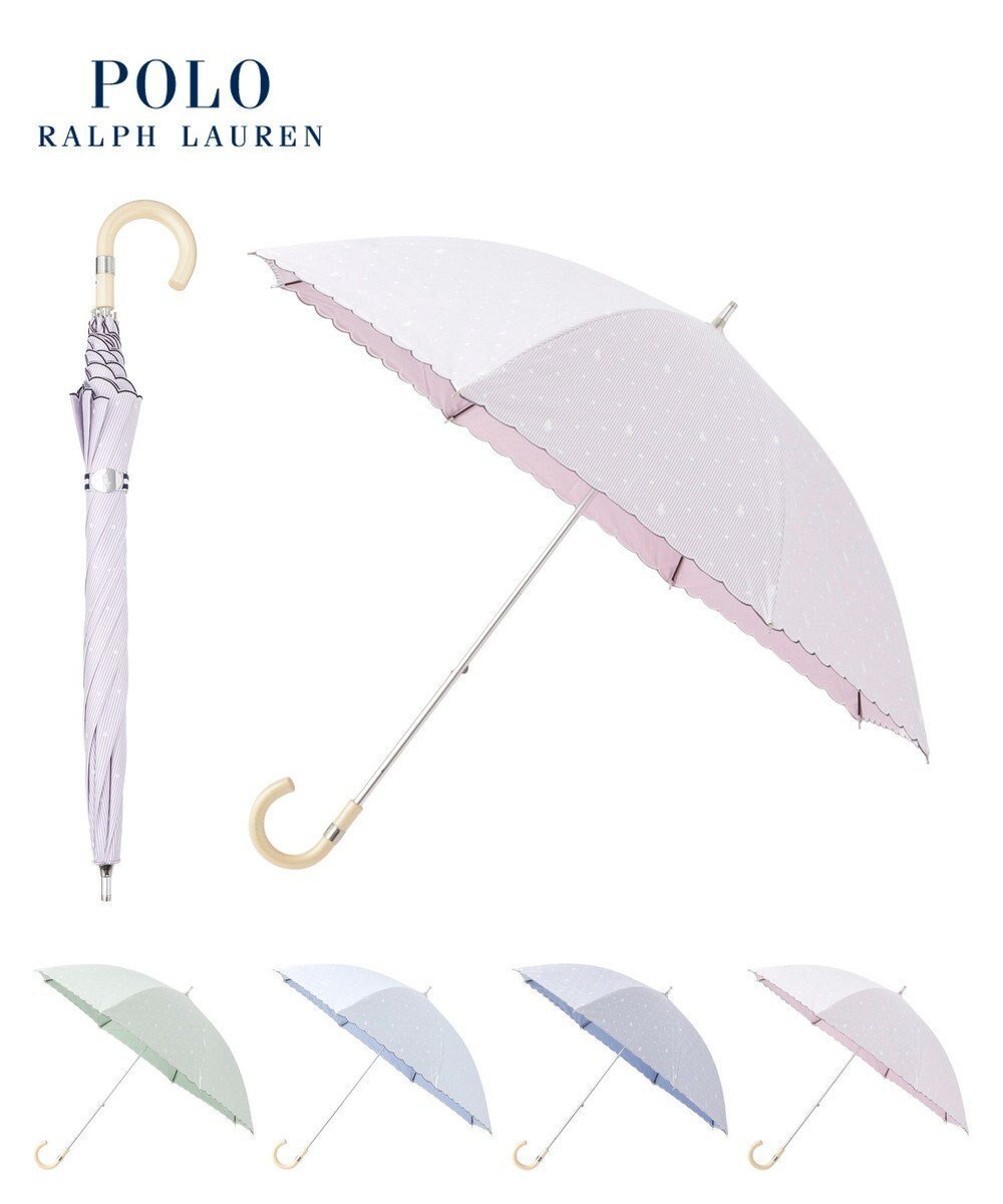 【ムーンバット/MOONBAT】の【軽量】POLO RALPH LAUREN 晴雨兼用日傘 長傘 ストライプドット/遮光 遮熱 UV インテリア・キッズ・メンズ・レディースファッション・服の通販 founy(ファニー) 　ファッション　Fashion　レディースファッション　WOMEN　傘 / レイングッズ　Umbrellas/Rainwear　アイビー　Ivy　ウッド　Wood　傘　Umbrella　軽量　Lightweight　ストライプ　Stripe　ドット　Dot　ニューヨーク　New York　プリント　Print　日傘　Parasol　ラップ　Wrap　ライトパープル|ID: prp329100004573129 ipo3291000000032364641