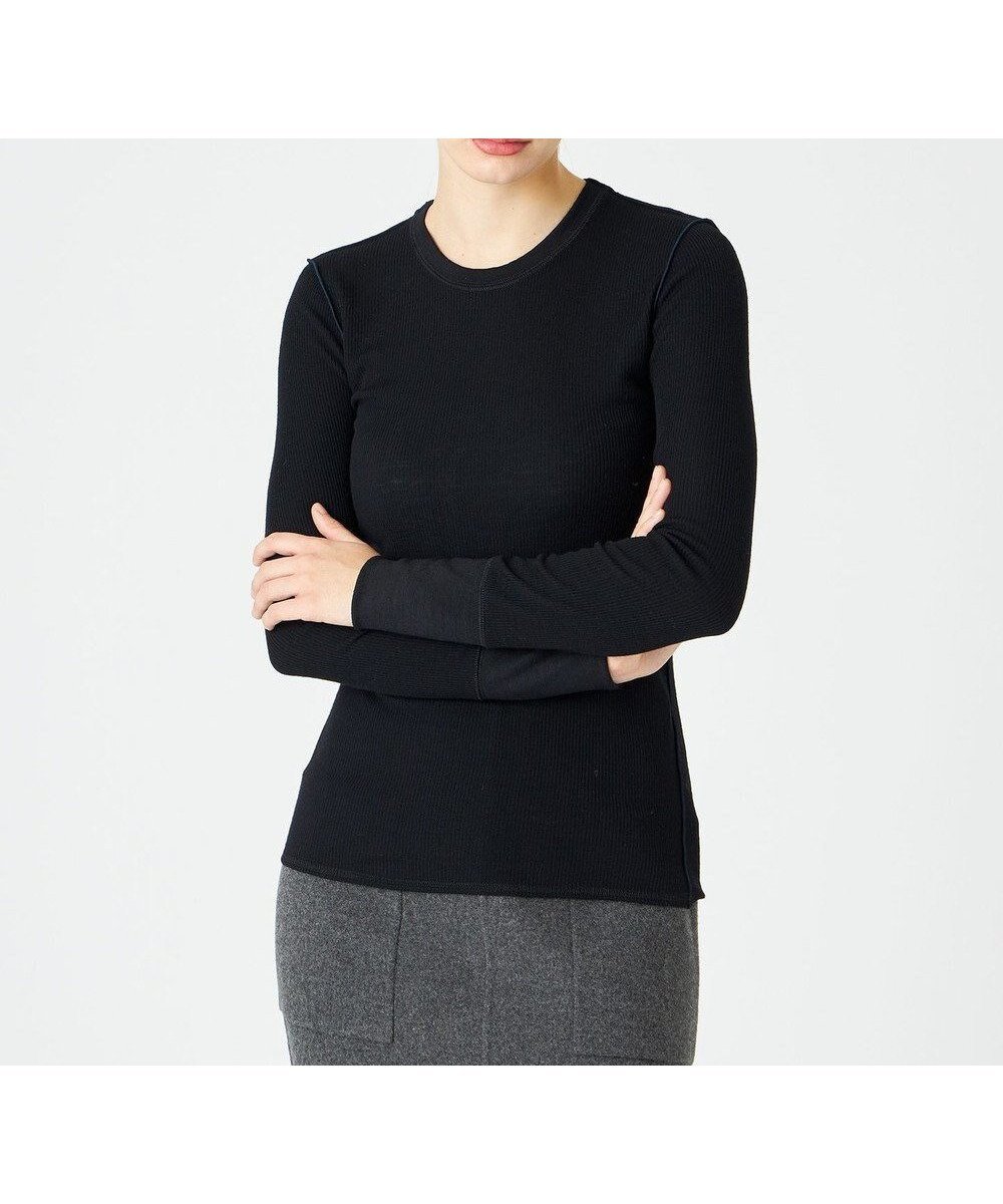 【ベイジ,/BEIGE,】の【洗える】FORD / クルーネックトップス インテリア・キッズ・メンズ・レディースファッション・服の通販 founy(ファニー) ファッション Fashion レディースファッション Fashion for Women トップス・カットソー Cut & Sew Tops シャツ・ブラウス・オフィスカジュアル Elegant Blouses & Button-Ups ロングTシャツ・Tシャツ Longline T-Shirts & Tees カットソー・ベーシックTシャツ Cut-and-Sewn Tops / Stretch Tees & Basics インナー Innerwear カットソー Cut and Sewn Top カーディガン Cardigan, Knitwear ジャケット Jacket, Outerwear フィット Fit, Slim Fit 人気 Popular, Best Seller 定番 Standard, Basic Item 洗える Machine Washable A/W・秋冬 Autumn/Winter Black×Navy|ID: prp329100004573136 ipo3291000000034245643