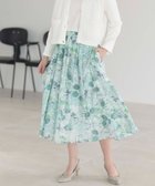 【組曲/KUMIKYOKU】のピオニーシフォンプリント フレアスカート グリーン系5|ID: prp329100004573185 ipo3291000000034274884