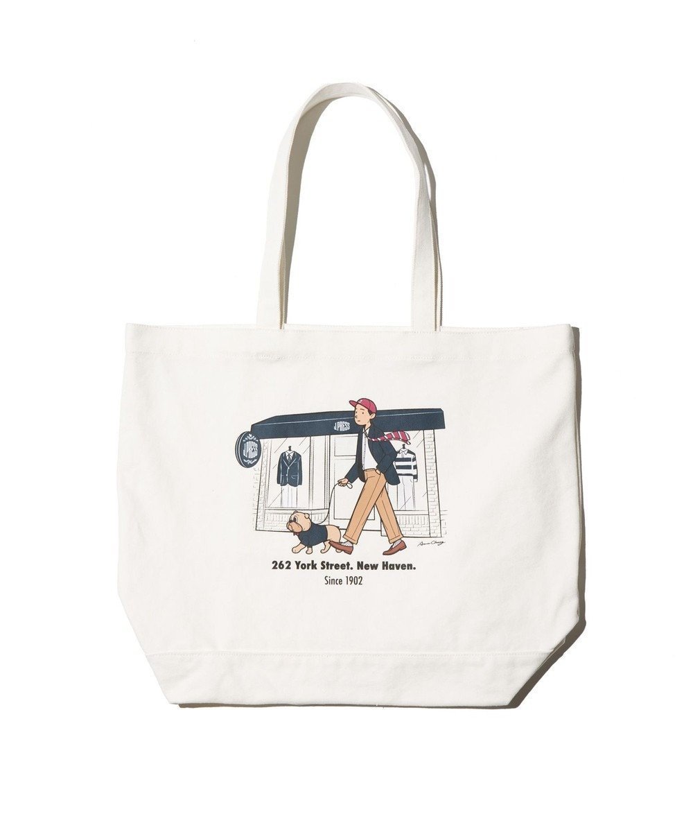 【ジェイ プレス/J.PRESS / MEN】の【AaronChang】【UNISEX】トートバッグ インテリア・キッズ・メンズ・レディースファッション・服の通販 founy(ファニー) 　ファッション　Fashion　レディースファッション　Fashion for Women　バッグ　Bags　アイビー　Ivy Pattern　イラスト　Illustration　キャンバス　Canvas, Canvas Fabric　コラボ　Collaboration, Collab　コレクション　Collection, Seasonal Line　雑誌　Magazine, Fashion Magazine　プリント　Print, Printed Pattern　ベーシック　Basic, Essential　ポケット　Pocket, Pocket Detail　ユニセックス　Unisex, Genderless　ホワイト系|ID: prp329100004573187 ipo3291000000034473721