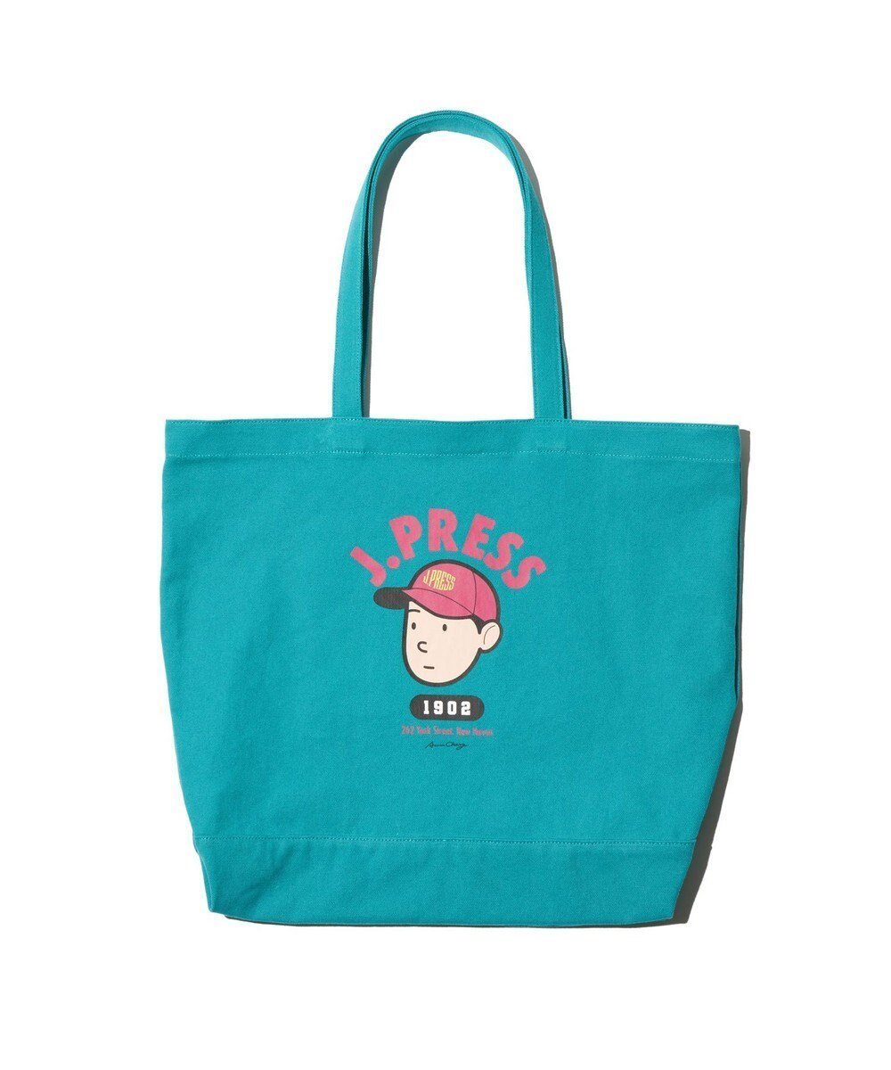 【ジェイ プレス/J.PRESS / MEN】の【AaronChang】【UNISEX】トートバッグ インテリア・キッズ・メンズ・レディースファッション・服の通販 founy(ファニー) 　ファッション　Fashion　レディースファッション　Fashion for Women　バッグ　Bags　アイビー　Ivy Pattern　イラスト　Illustration　キャンバス　Canvas, Canvas Fabric　コラボ　Collaboration, Collab　コレクション　Collection, Seasonal Line　雑誌　Magazine, Fashion Magazine　プリント　Print, Printed Pattern　ベーシック　Basic, Essential　ポケット　Pocket, Pocket Detail　ユニセックス　Unisex, Genderless　ターコイズブルー系|ID: prp329100004573187 ipo3291000000034473725