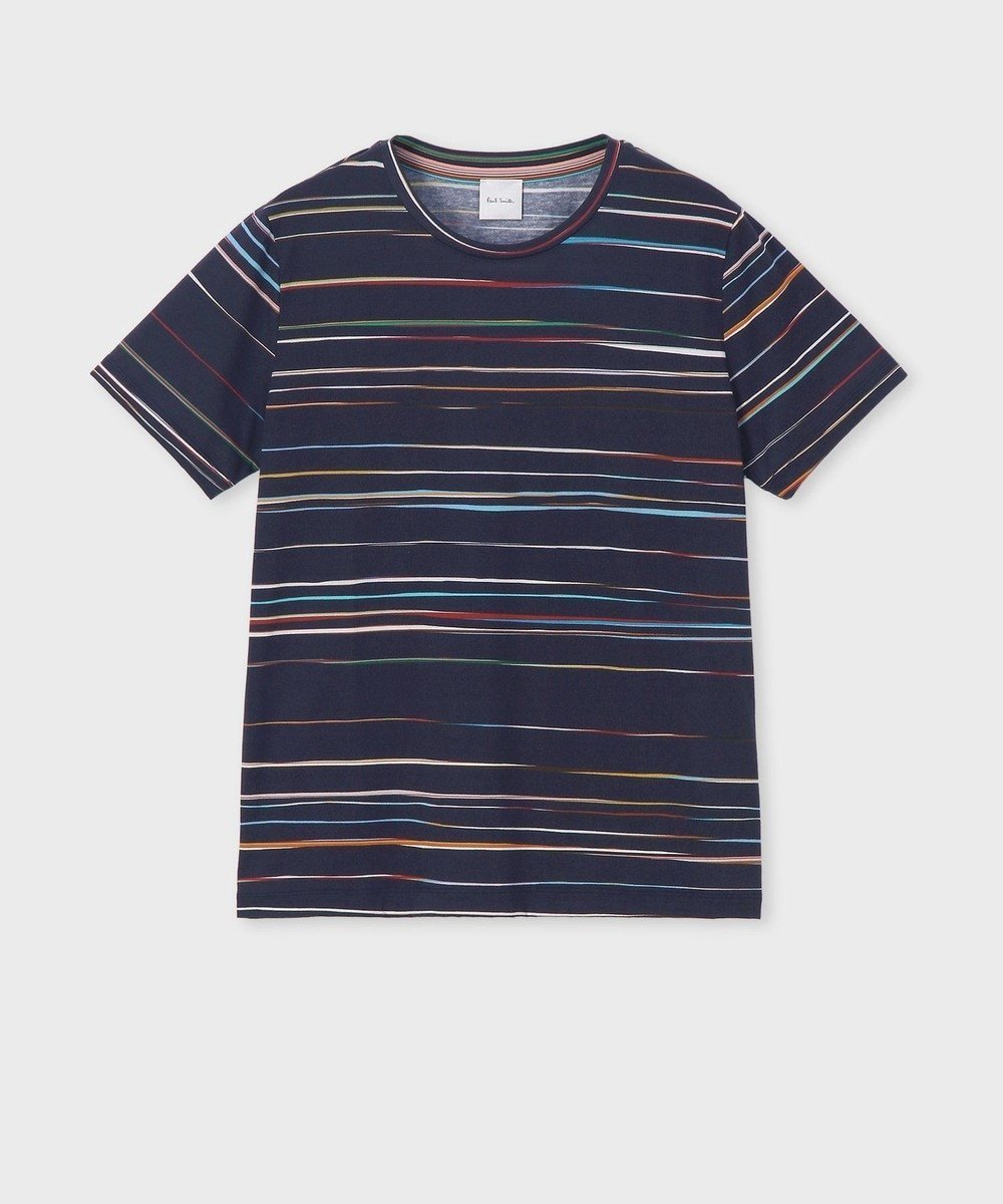 【ポール スミス/Paul Smith】のSignature Pinstripe 半袖Tシャツ インテリア・キッズ・メンズ・レディースファッション・服の通販 founy(ファニー) 　ファッション　Fashion　レディースファッション　Fashion for Women　トップス・カットソー　Cut & Sew Tops　シャツ・ブラウス・オフィスカジュアル　Elegant Blouses & Button-Ups　ロングTシャツ・Tシャツ　Longline T-Shirts & Tees　カットソー・ベーシックTシャツ　Cut-and-Sewn Tops / Stretch Tees & Basics　おすすめ　Recommended / Our Picks　インナー　Innerwear　カットソー　Cut and Sewn Top　カーディガン　Cardigan, Knitwear　ジャケット　Jacket, Outerwear　プリント　Print, Printed Pattern　ワーク　Workwear, Utility Style　エレガント 上品　Elegant　半袖　Short Sleeve, Half Sleeve　夏　Summer　S/S・春夏　SS, Spring/Summer, Warm Season　A/W・秋冬　Autumn/Winter　ネイビー|ID: prp329100004573315 ipo3291000000032723673