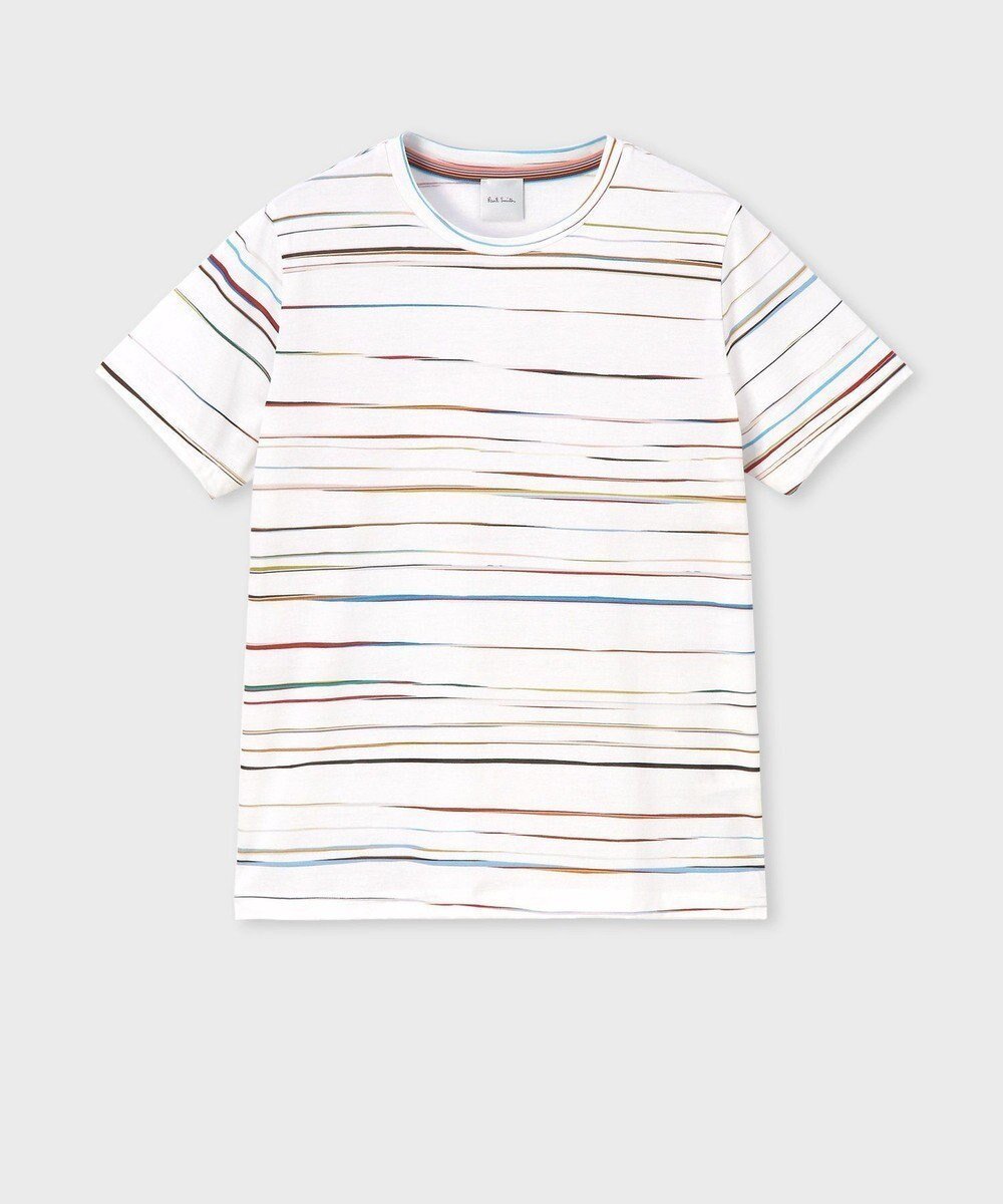 【ポール スミス/Paul Smith】のSignature Pinstripe 半袖Tシャツ インテリア・キッズ・メンズ・レディースファッション・服の通販 founy(ファニー) 　ファッション　Fashion　レディースファッション　Fashion for Women　トップス・カットソー　Cut & Sew Tops　シャツ・ブラウス・オフィスカジュアル　Elegant Blouses & Button-Ups　ロングTシャツ・Tシャツ　Longline T-Shirts & Tees　カットソー・ベーシックTシャツ　Cut-and-Sewn Tops / Stretch Tees & Basics　おすすめ　Recommended / Our Picks　インナー　Innerwear　カットソー　Cut and Sewn Top　カーディガン　Cardigan, Knitwear　ジャケット　Jacket, Outerwear　プリント　Print, Printed Pattern　ワーク　Workwear, Utility Style　エレガント 上品　Elegant　半袖　Short Sleeve, Half Sleeve　夏　Summer　S/S・春夏　SS, Spring/Summer, Warm Season　A/W・秋冬　Autumn/Winter　ホワイト|ID: prp329100004573315 ipo3291000000032723675
