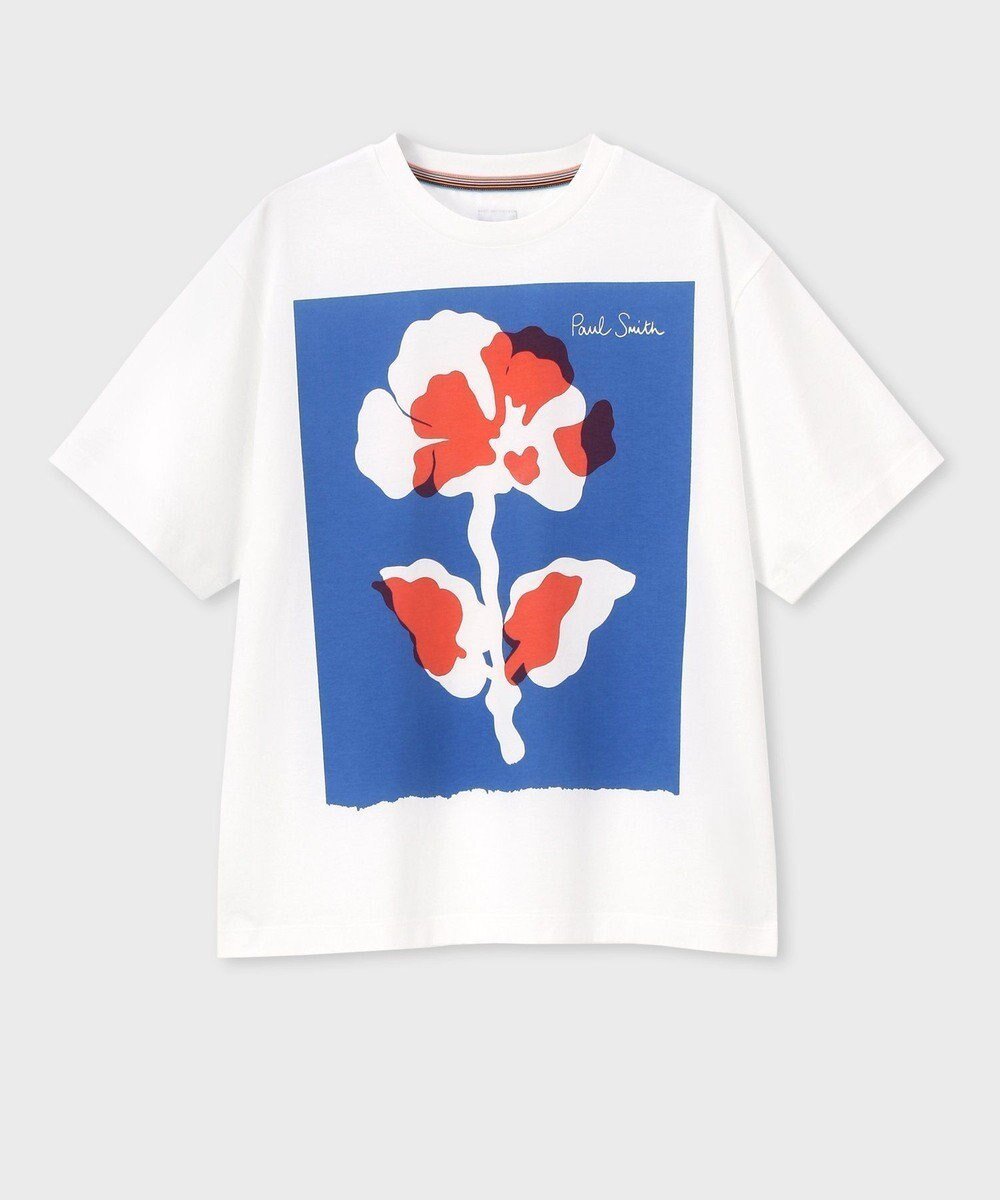 【ポール スミス/Paul Smith】のBig Flower 半袖Tシャツ インテリア・キッズ・メンズ・レディースファッション・服の通販 founy(ファニー) 　ファッション　Fashion　レディースファッション　Ladies' Fashion Online　トップス・カットソー　Tops/Tshirt　シャツ/ブラウス　Shirts/Blouses　ロング / Tシャツ　T-Shirts　カットソー　Cut and Sewn　カットソー　Cut And Sew　グラフィック　Graphic　スラックス　Slacks　デニム　Denim　プリント　Print　リラックス　Relax　半袖　Short Sleeve　夏　Summer　S/S・春夏　Ss・Spring/Summer　A/W・秋冬　Aw・Autumn/Winter・Fw・Fall-Winter　ホワイト|ID: prp329100004573316 ipo3291000000032575202