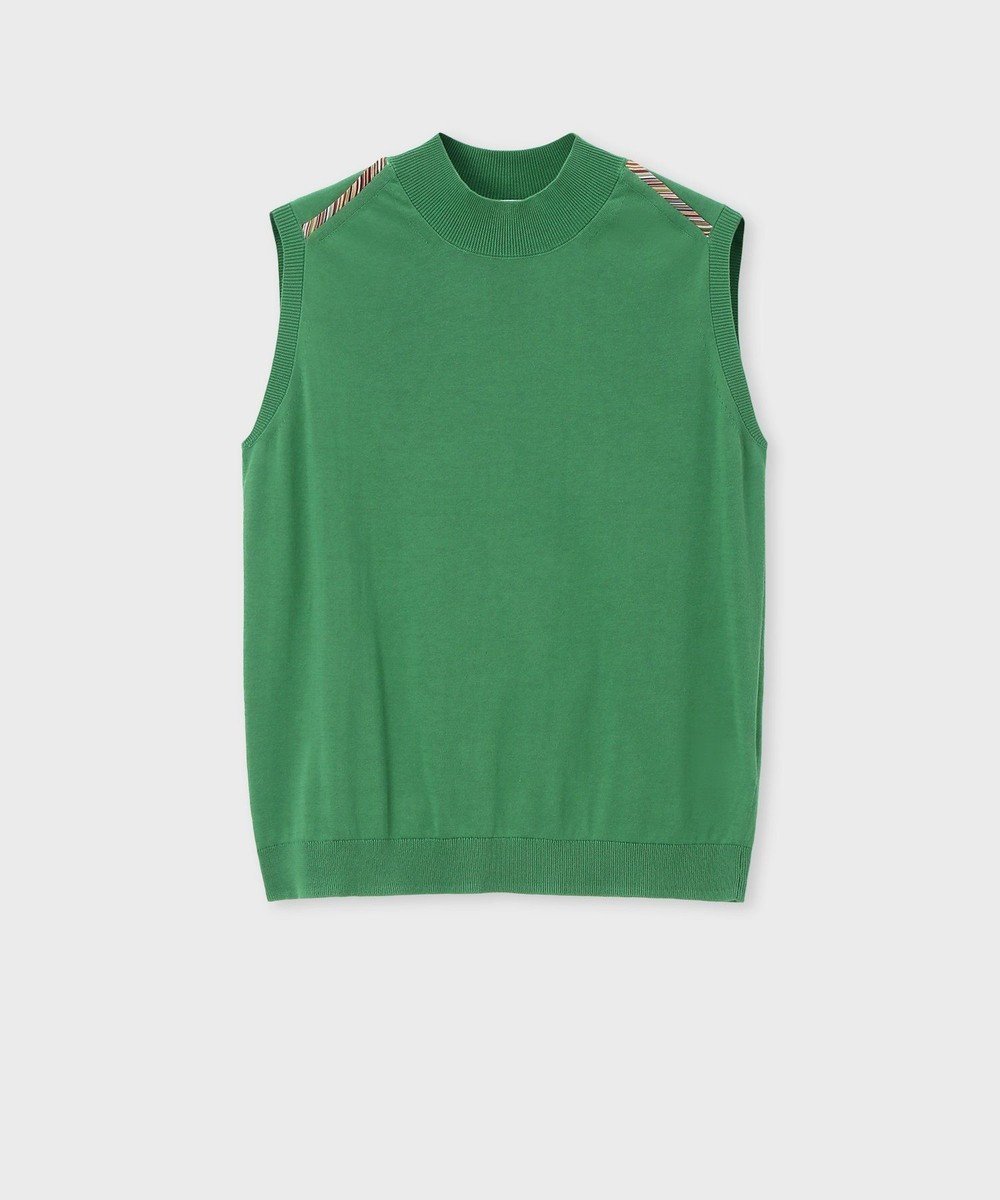 【ポール スミス/Paul Smith】の【洗える】パイピングストライプ ノースリーブ ニット インテリア・キッズ・メンズ・レディースファッション・服の通販 founy(ファニー) 　ファッション　Fashion　レディースファッション　Fashion for Women　トップス・カットソー　Cut & Sew Tops　ニット　Knit Tops & Sweaters　キャミソール&ノースリーブ　Camisoles & Sleeveless Tops　おすすめ　Recommended / Our Picks　アンサンブル　Ensemble Set　カーディガン　Cardigan, Knitwear　セーター　Sweater, Knitwear　ノースリーブ　Sleeveless, No-Sleeve　ハイネック　High Neck, Mock Neck　パイピング　Piping, Trim Design　エレガント 上品　Elegant　夏　Summer　S/S・春夏　SS, Spring/Summer, Warm Season　洗える　Machine Washable　A/W・秋冬　Autumn/Winter　グリーン|ID: prp329100004573319 ipo3291000000032723686