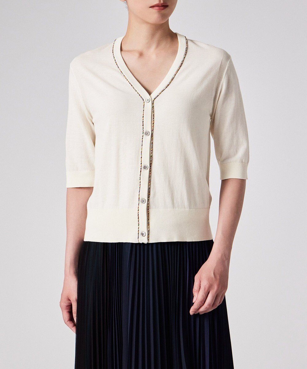 【ポール スミス/Paul Smith】の【洗える】パイピングストライプ カーディガン 人気、トレンドファッション・服の通販 founy(ファニー) 　ファッション　Fashion　レディースファッション　Fashion for Women　トップス・カットソー　Cut & Sew Tops　カーディガン・羽織り　Layered Style Cardigans　おすすめ　Recommended / Our Picks　アンサンブル　Ensemble Set　カーディガン　Cardigan, Knitwear　コンパクト　Compact, Small Size　ノースリーブ　Sleeveless, No-Sleeve　パイピング　Piping, Trim Design　エレガント 上品　Elegant　夏　Summer　S/S・春夏　SS, Spring/Summer, Warm Season　洗える　Machine Washable　A/W・秋冬　Autumn/Winter　 other-1|ID: prp329100004573320 ipo3291000000033617110