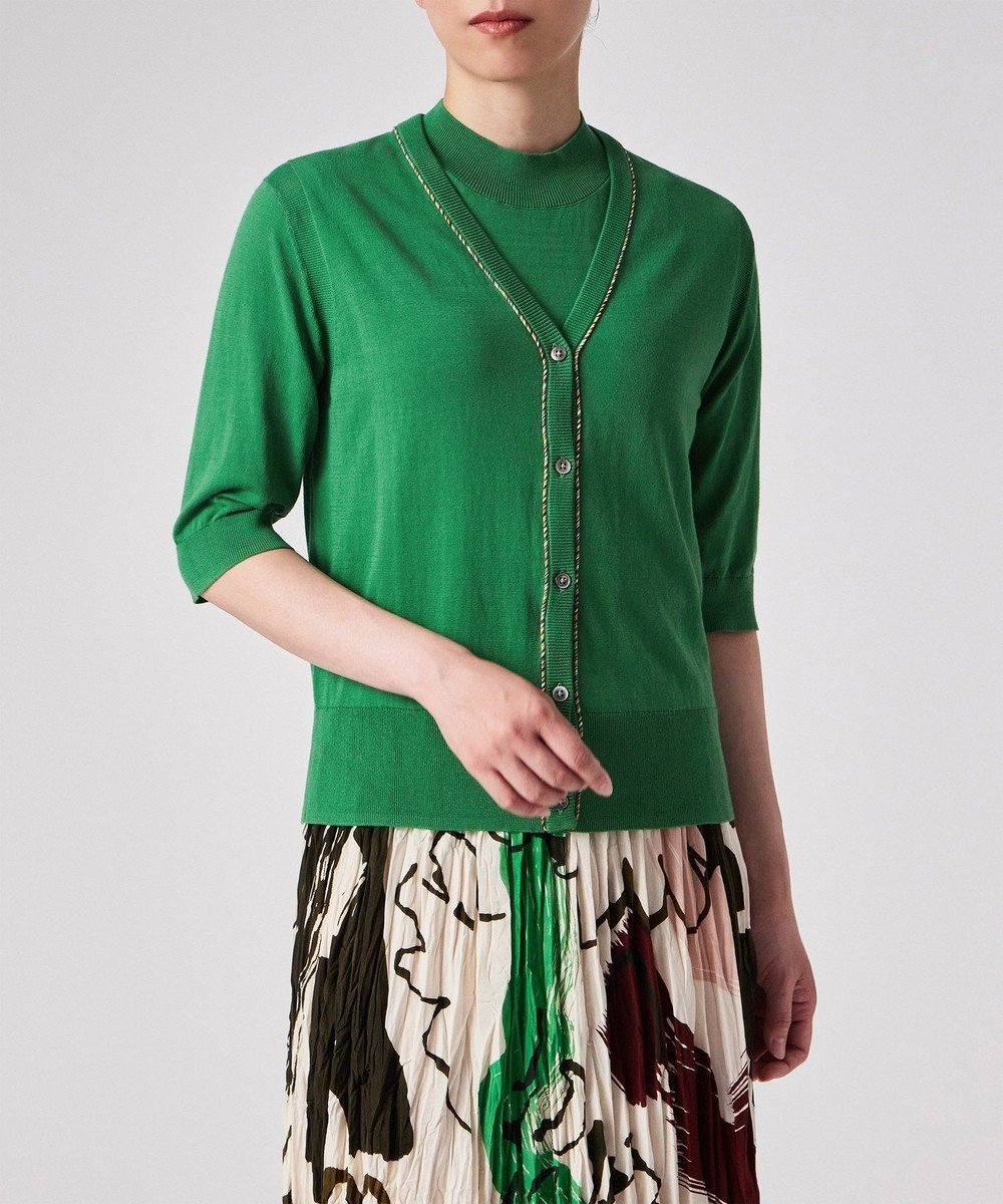 【ポール スミス/Paul Smith】の【洗える】パイピングストライプ カーディガン インテリア・キッズ・メンズ・レディースファッション・服の通販 founy(ファニー) 　ファッション　Fashion　レディースファッション　Fashion for Women　トップス・カットソー　Cut & Sew Tops　カーディガン・羽織り　Layered Style Cardigans　おすすめ　Recommended / Our Picks　アンサンブル　Ensemble Set　カーディガン　Cardigan, Knitwear　コンパクト　Compact, Small Size　ノースリーブ　Sleeveless, No-Sleeve　パイピング　Piping, Trim Design　エレガント 上品　Elegant　夏　Summer　S/S・春夏　SS, Spring/Summer, Warm Season　洗える　Machine Washable　A/W・秋冬　Autumn/Winter　グリーン|ID: prp329100004573320 ipo3291000000033617112