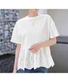 【ティアクラッセ/Tiaclasse】の【洗える】刺繍レースドッキングカットソートップス オフホワイト|ID: prp329100004573331 ipo3291000000032366887