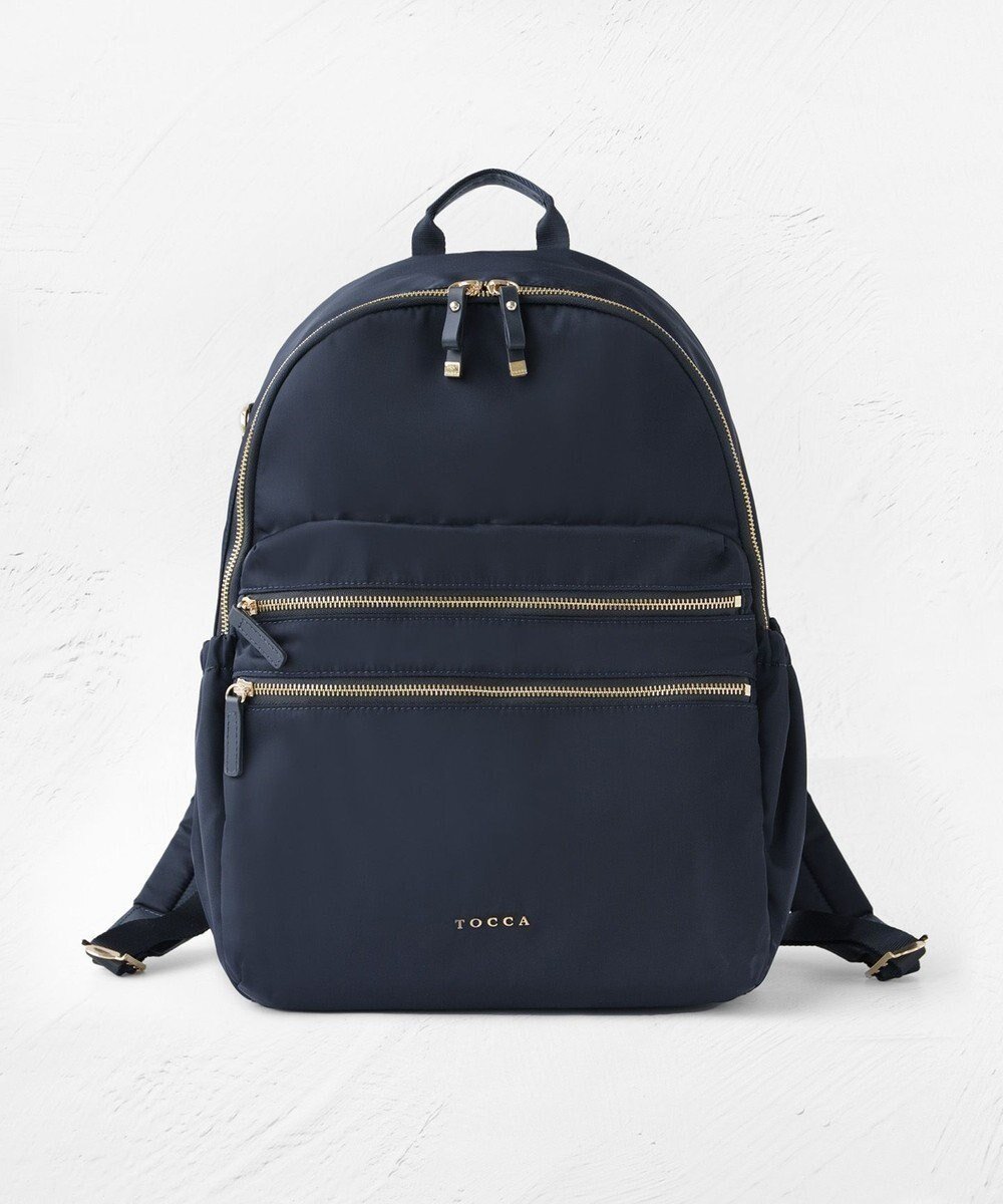 【トッカ/TOCCA】の【撥水・A4サイズ対応】ET RUE BACKPACK バックパック インテリア・キッズ・メンズ・レディースファッション・服の通販 founy(ファニー) 　ファッション　Fashion　レディースファッション　Ladies' Fashion Online　バッグ　Bag　キーホルダー　Key Ring　ギャザー　Gather　クッション　Cushion　傘　Umbrella　シンプル　Simple　ジップ　Zip　財布　Wallet　チャーム　Charm　フロント　Front　ポケット　Pocket　メタル　Metal　メッシュ　Mesh　リュクス　Luxe　リュック　Ruck Sack　A/W・秋冬　Aw・Autumn/Winter・Fw・Fall-Winter　冬　Winter　旅行　Travel　エレガント 上品　Elegant　ビジネス 仕事 通勤　Business　ネイビー系|ID: prp329100004573353 ipo3291000000032367032