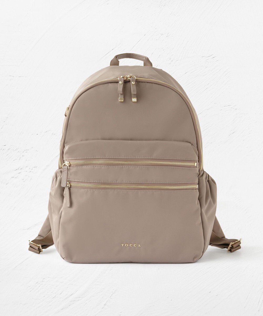 【トッカ/TOCCA】の【撥水・A4サイズ対応】ET RUE BACKPACK バックパック インテリア・キッズ・メンズ・レディースファッション・服の通販 founy(ファニー) 　ファッション　Fashion　レディースファッション　Ladies' Fashion Online　バッグ　Bag　キーホルダー　Key Ring　ギャザー　Gather　クッション　Cushion　傘　Umbrella　シンプル　Simple　ジップ　Zip　財布　Wallet　チャーム　Charm　フロント　Front　ポケット　Pocket　メタル　Metal　メッシュ　Mesh　リュクス　Luxe　リュック　Ruck Sack　A/W・秋冬　Aw・Autumn/Winter・Fw・Fall-Winter　冬　Winter　旅行　Travel　エレガント 上品　Elegant　ビジネス 仕事 通勤　Business　ベージュ系|ID: prp329100004573353 ipo3291000000032511043