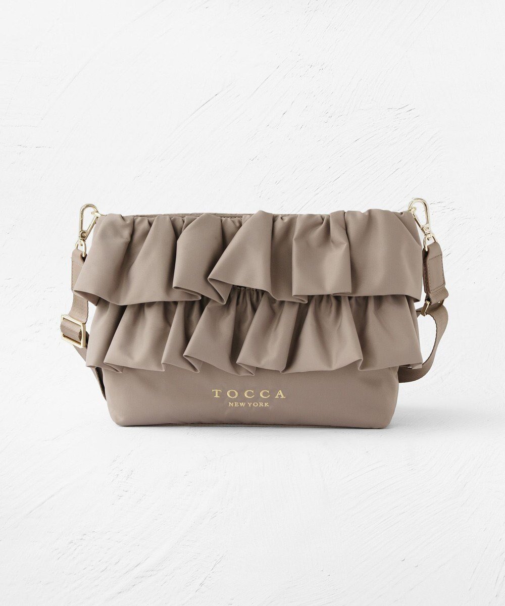 【トッカ/TOCCA】のFRILL POCHETTE ポシェット インテリア・キッズ・メンズ・レディースファッション・服の通販 founy(ファニー) 　ファッション　Fashion　レディースファッション　Fashion for Women　ショルダー　Shoulder, Shoulder Strap　シンプル　Simple, Minimal　ジップ　Zip, Zipper　財布　Wallet, Purse　テクスチャー　Texture, Textured Fabric　フェミニン　Feminine, Girly　フリル　Frill, Ruffle　ポケット　Pocket, Pocket Detail　ポシェット　Pochette, Mini Bag　ポーチ　Pouch, Small Case　マグネット　Magnet, Magnetic Closure　リュクス　Luxury, Elegant, High-End, Chic　A/W・秋冬　Autumn/Winter　冬　Winter / This Winter　旅行　Travel　ベージュ系|ID: prp329100004573355 ipo3291000000032367052
