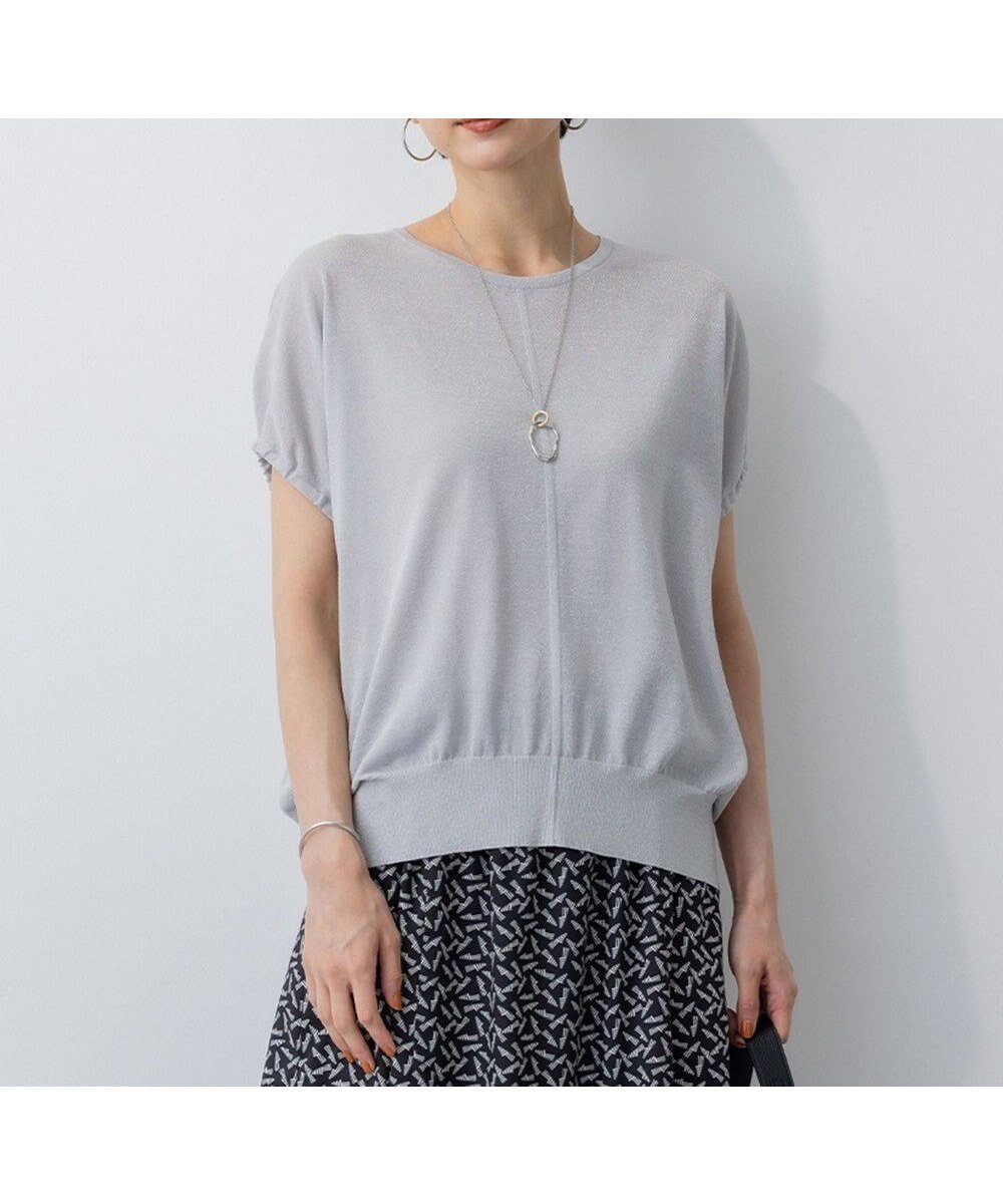 【23区/NIJYUSANKU】の【洗える】クリスピーシアールレックス ギャザースリーブ ラメ ニット インテリア・キッズ・メンズ・レディースファッション・服の通販 founy(ファニー) 　ファッション　Fashion　レディースファッション　Fashion for Women　トップス・カットソー　Cut & Sew Tops　ニット　Knit Tops & Sweaters　インナー　Innerwear　春　Spring　洗える　Machine Washable　ギャザー　Gathered, Ruffled　シアー　Sheer, See-Through　シルバー　Silver, Metallic Silver　ジャケット　Jacket, Outerwear　スリーブ　Sleeve, Long Sleeve / Short Sleeve　セーター　Sweater, Knitwear　S/S・春夏　SS, Spring/Summer, Warm Season　夏　Summer　エレガント 上品　Elegant　2025年　2025　2025春夏・S/S　Spring/Summer 2025 SS25　シルバー系|ID: prp329100004573357 ipo3291000000036176886