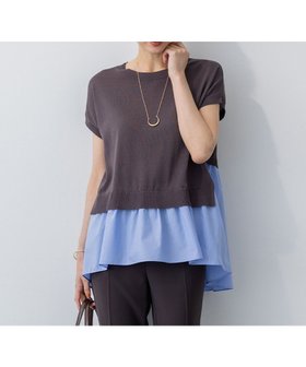 【23区/NIJYUSANKU】の【洗える】レイヤードデザイン ニット 人気、トレンドファッション・服の通販 founy(ファニー) ファッション Fashion レディースファッション Ladies' Fashion Online トップス・カットソー Tops/Tshirt ニット Knit Tops 春 Spring 洗える Washable ギャザー Gather ショルダー Shoulder ショート Short ストライプ Stripe セーター Sweater トレンド Trend ドッキング Docking ドロップ Drop S/S・春夏 Ss・Spring/Summer 夏 Summer エレガント 上品 Elegant 2025年 2025 2025春夏・S/S Ss,Spring/Summer,2025 |ID:prp329100004573360