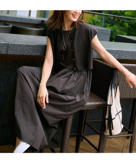 【23区/NIJYUSANKU】 【Oggi8月号掲載/洗える】ニットレイヤード ワンピース人気、トレンドファッション・服の通販 founy(ファニー) 雑誌掲載アイテム Magazine Picks & Fashion Features ファッション雑誌 Fashion Magazines オッジ Oggi ファッション Fashion レディースファッション Fashion for Women ワンピース Dresses 春 Spring 洗える Machine Washable カーディガン Cardigan, Knitwear ギャザー Gathered, Ruffled ストレッチ Stretch, Stretchy Fabric スリーブ Sleeve, Long Sleeve / Short Sleeve 雑誌 Magazine, Fashion Magazine タフタ Taffeta, Structured Fabric テレコ Ribbed, Rib Stitch ドッキング Docking, Mixed Material ノースリーブ Sleeveless, No-Sleeve 8月号 August Issue, Aug. Edition バランス Balance, Style Balance フレンチ French, French Style 半袖 Short Sleeve, Half Sleeve S/S・春夏 SS, Spring/Summer, Warm Season 夏 Summer エレガント 上品 Elegant 2025年 2025 2025春夏・S/S Spring/Summer 2025 SS25 |ID:prp329100004573367