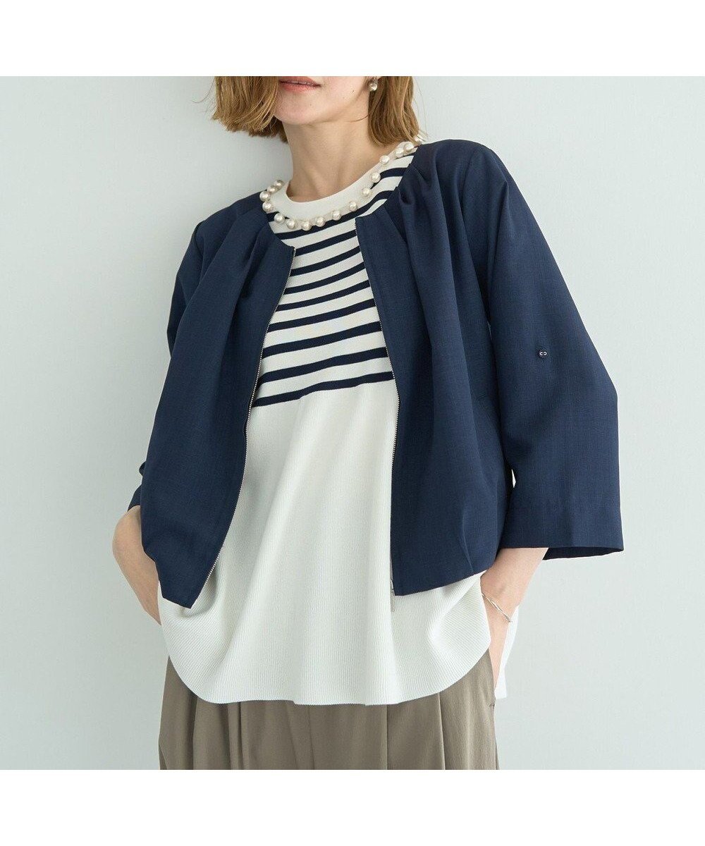 【イェッカ ヴェッカ/YECCA VECCA】のノーカラータックブルゾン 人気、トレンドファッション・服の通販 founy(ファニー) 　ファッション　Fashion　レディースファッション　Ladies' Fashion Online　アウター　Coat Outerwear　ジャケット　Jackets　ブルゾン　Blouson/Jackets　シンプル　Simple　ジャケット　Jacket　フロント　Front　ブルゾン　Blouson　ポケット　Pocket　リネン　Linen　ロールアップ　Roll Up　夏　Summer　春　Spring　S/S・春夏　Ss・Spring/Summer　 other-1|ID: prp329100004573414 ipo3291000000032673492