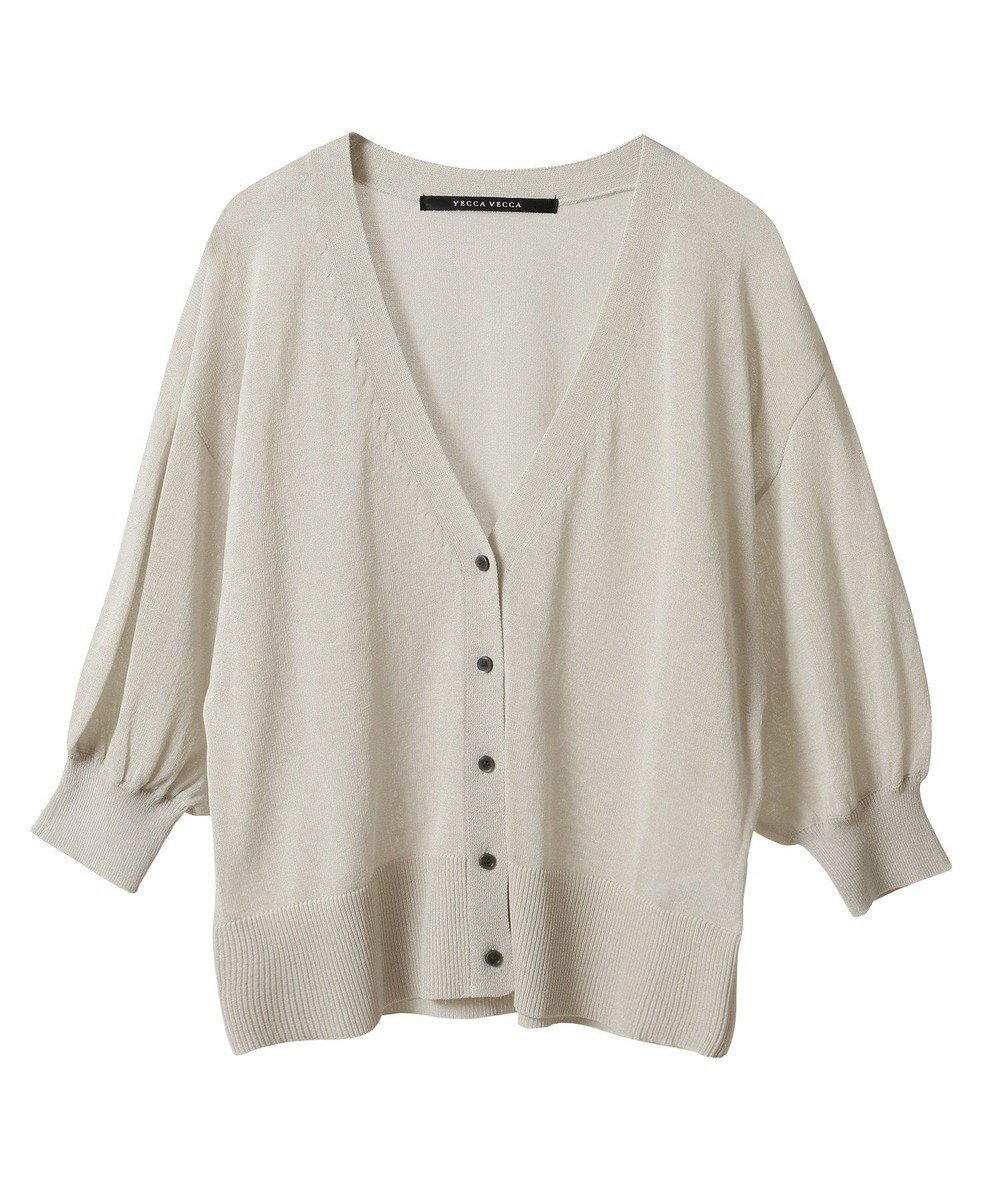 【イェッカ ヴェッカ/YECCA VECCA】のシアーニットVネックカーディガン インテリア・キッズ・メンズ・レディースファッション・服の通販 founy(ファニー) 　ファッション　Fashion　レディースファッション　Ladies' Fashion Online　トップス・カットソー　Tops/Tshirt　ニット　Knit Tops　カーディガン　Cardigans　Vネック　V-Neck　おすすめ　Recommend　カーディガン　Cardigan　サマー　Summer　ショート　Short　トレンド　Trend　ポケット　Pocket　夏　Summer　春　Spring　S/S・春夏　Ss・Spring/Summer　Light Beige|ID: prp329100004573419 ipo3291000000032638283