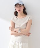 【アースミュージックアンドエコロジー/earth music&ecology】のカットデザインフレンチスリーブプルオーバー Light Beige|ID: prp329100004573445 ipo3291000000032367808