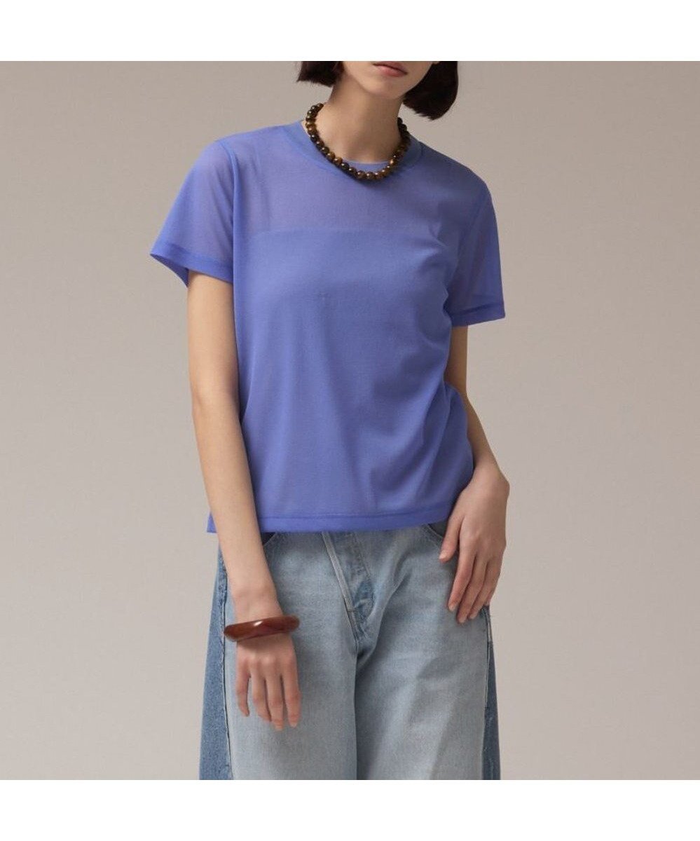 【グレース コンチネンタル/GRACE CONTINENTAL】のシアーカットトップ インテリア・キッズ・メンズ・レディースファッション・服の通販 founy(ファニー) 　ファッション　Fashion　レディースファッション　Ladies' Fashion Online　トップス・カットソー　Tops/Tshirt　シャツ/ブラウス　Shirts/Blouses　ロング / Tシャツ　T-Shirts　カットソー　Cut and Sewn　オーガンジー　Organdy　春　Spring　カットソー　Cut And Sew　今季　This Season　シアー　Sheer　シンプル　Simple　ストレッチ　Stretch　トレンド　Trend　定番　Standard　S/S・春夏　Ss・Spring/Summer　夏　Summer　ブルー|ID: prp329100004573473 ipo3291000000032367973