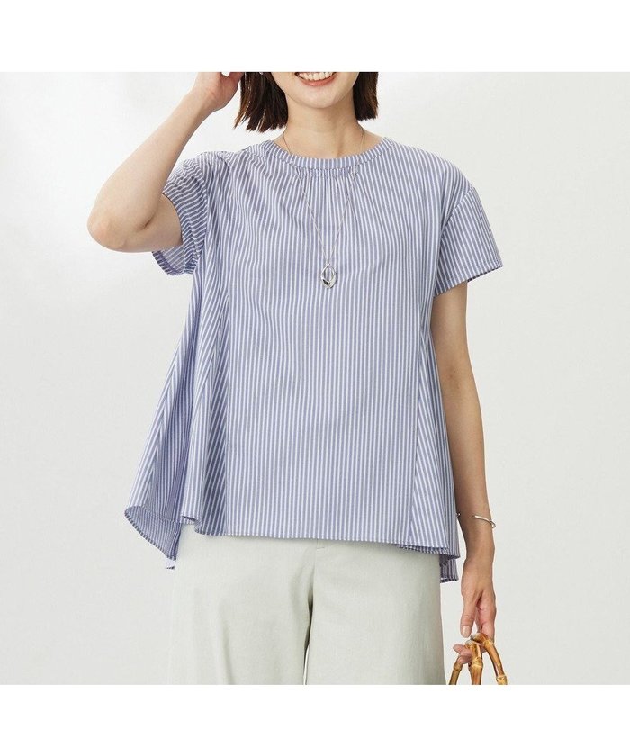 【ジェイ プレス/J.PRESS】の【WEB限定・洗える】ストライプジャージー フレア カットソー インテリア・キッズ・メンズ・レディースファッション・服の通販 founy(ファニー) https://founy.com/ ファッション Fashion レディースファッション Ladies' Fashion Online トップス・カットソー Tops/Tshirt シャツ/ブラウス Shirts/Blouses ロング / Tシャツ T-Shirts カットソー Cut and Sewn 春 Spring 洗える Washable カットソー Cut And Sew ギャザー Gather シャーリング Shirring ジャージー Jersey ストライプ Stripe ストレッチ Stretch フレア Flare フレンチ French S/S・春夏 Ss・Spring/Summer 夏 Summer |ID: prp329100004573489 ipo3291000000032368100