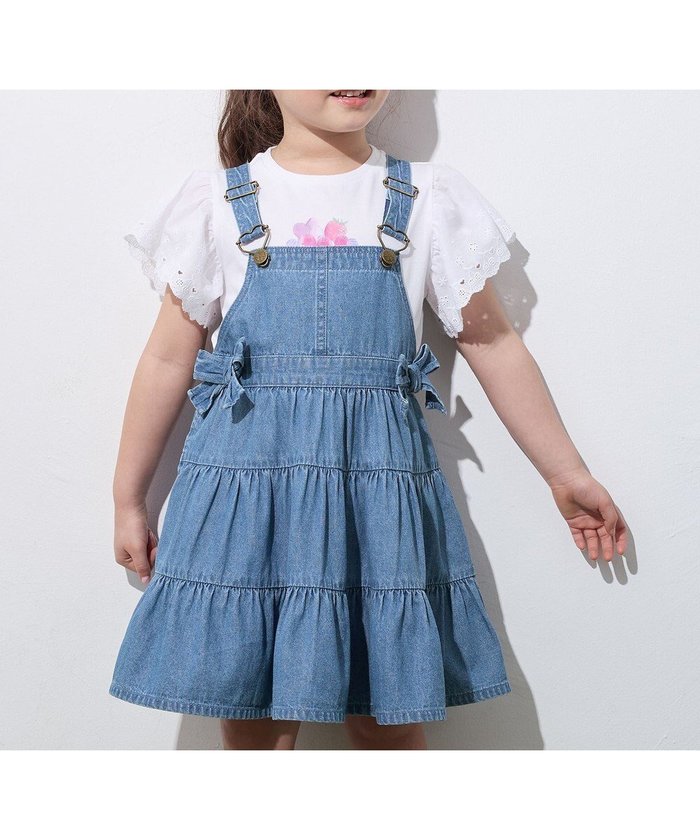 【エニファム/any FAM / KIDS】のティアード デニムジャンパースカート インテリア・キッズ・メンズ・レディースファッション・服の通販 founy(ファニー) https://founy.com/ ファッション Fashion キッズファッション Fashion for Kids ワンピース Dresses インナー Innerwear ガーリー Girly, Feminine Style ティアード Tiered, Tiered Style ポケット Pocket, Pocket Detail リボン Ribbon, Bow ロング Long, Long-Length 夏 Summer 春 Spring S/S・春夏 SS, Spring/Summer, Warm Season |ID: prp329100004573939 ipo3291000000032710588