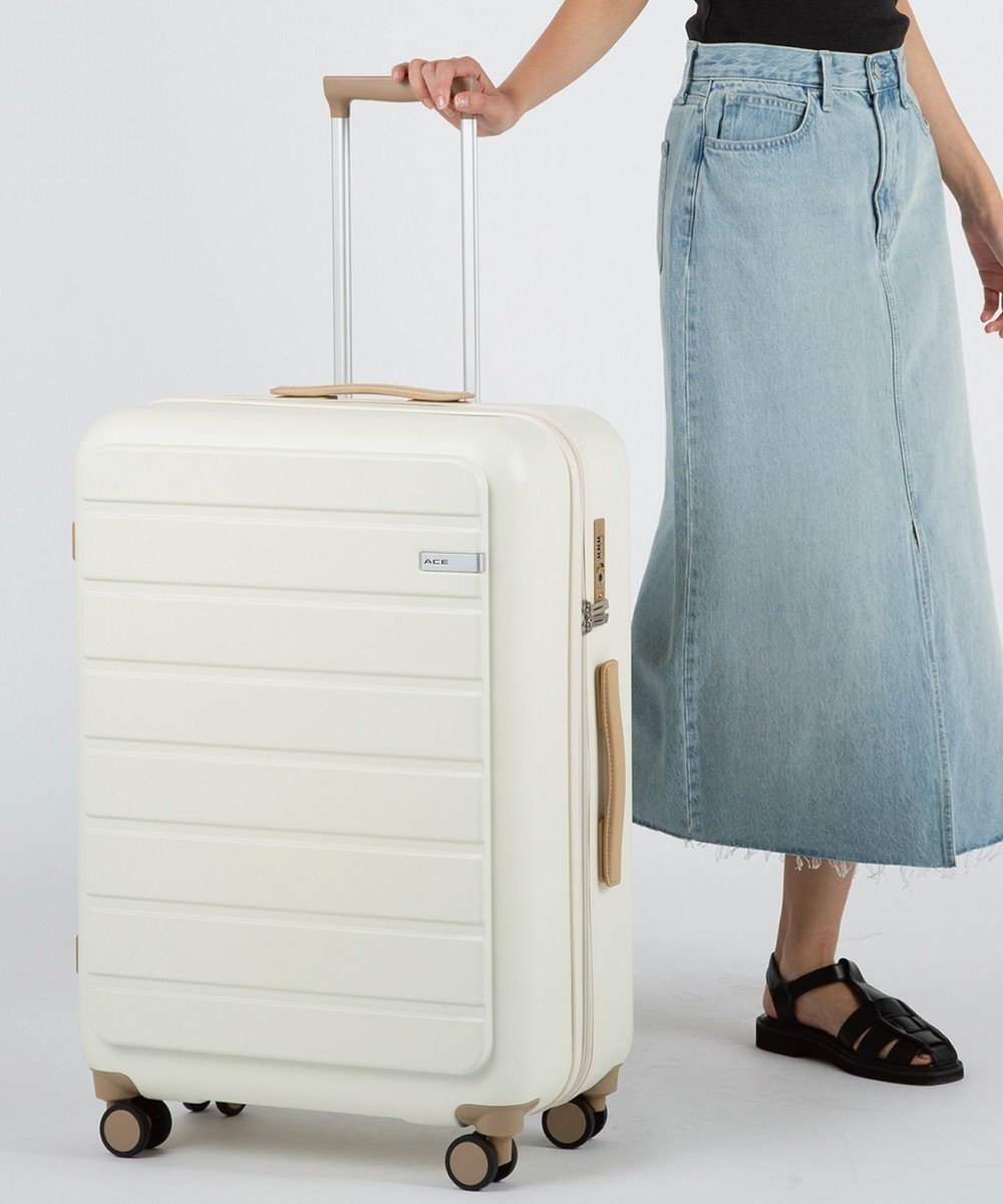 【エースバッグズアンドラゲッジ/ACE BAGS & LUGGAGE】のACE フレットボード スーツケース M 68L 05433 エース インテリア・キッズ・メンズ・レディースファッション・服の通販 founy(ファニー) ファッション Fashion レディースファッション Fashion for Women スーツ Business Suits & Workwear トラベル Travel, Travel Gear フェイクレザー Faux Leather, PU Leather フォルム Silhouette, Form ポケット Pocket, Pocket Detail おすすめ Recommended / Our Picks 旅行 Travel スーツケース キャリーケース Suitcase / Carry Case アイボリー|ID: prp329100004573946 ipo3291000000034188276