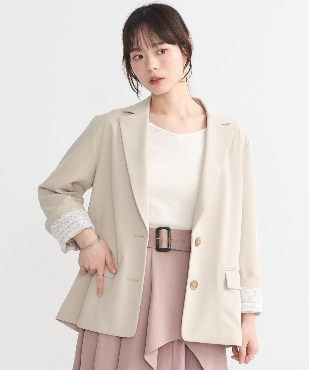 【アースミュージックアンドエコロジー/earth music&ecology】のシングルテーラードジャケット 人気、トレンドファッション・服の通販 founy(ファニー) 　ファッション　Fashion　レディースファッション　Fashion for Women　アウター　Coat / Outerwear Collection　レディースジャケット・軽アウター　Jackets　テーラードジャケット / 通勤・きれいめスタイル　Tailored Jackets & Blazers　ジャケット　Jacket, Outerwear　バランス　Balance, Style Balance　フォルム　Silhouette, Form　ボックス　Boxy, Box Shape　ボトム　Bottoms, Lower Wear　ポケット　Pocket, Pocket Detail　レース　Lace, Lace Fabric　ワイド　Wide, Wide Fit　夏　Summer　春　Spring　S/S・春夏　SS, Spring/Summer, Warm Season　 other-1|ID: prp329100004574005 ipo3291000000032678822