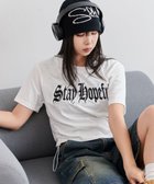 【ウィゴー/WEGO】のグラフィックサイドドロストショートT ホワイト|ID: prp329100004574025 ipo3291000000033523532