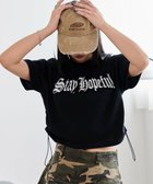 【ウィゴー/WEGO】のグラフィックサイドドロストショートT ブラック|ID: prp329100004574025 ipo3291000000033523533