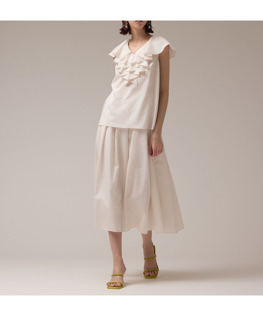 【グレース コンチネンタル/GRACE CONTINENTAL】のフリルカラートップ 人気、トレンドファッション・服の通販 founy(ファニー) 　ファッション　Fashion　レディースファッション　Fashion for Women　トップス・カットソー　Cut & Sew Tops　春　Spring　セットアップ　Set-Up, Coordinated Outfit　ノースリーブ　Sleeveless, No-Sleeve　フリル　Frill, Ruffle　ラッフル　Ruffle, Frill　S/S・春夏　SS, Spring/Summer, Warm Season　夏　Summer　 other-1|ID: prp329100004574078 ipo3291000000032723757
