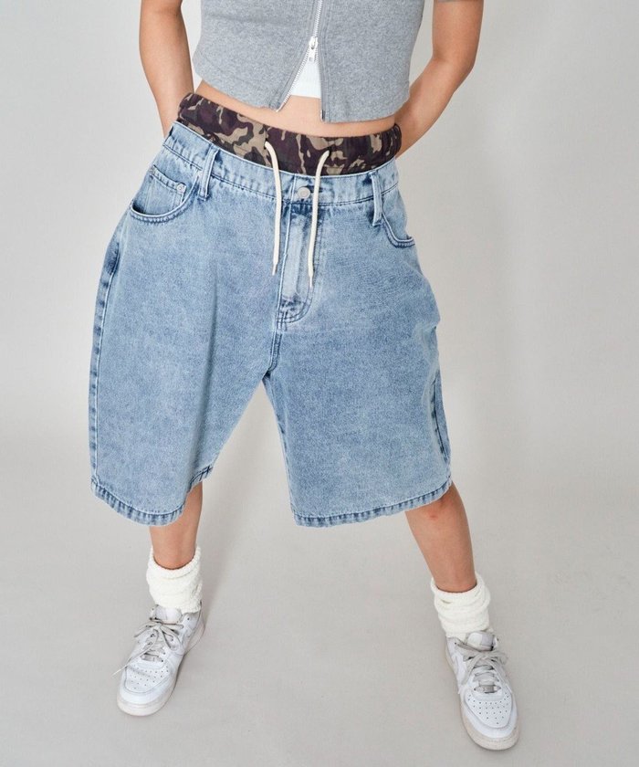 【ウィゴー/WEGO】の【ユニセックス着用ITEM/MLサイズ展開/ウエストゴム】ボクサードッキングデニムショーツ インテリア・キッズ・メンズ・レディースファッション・服の通販 founy(ファニー) https://founy.com/ ファッション Fashion レディースファッション Fashion for Women パンツ Pants & Trousers デニムパンツ・ジーンズ・美脚デニム Denim Jeans & Pants 春 Spring 秋 Autumn ショーツ Shorts, Short Pants ショート Short, Short Length シンプル Simple, Minimal スマホ Smartphone, Mobile Device デニム Denim, Jeans Material トレンド Trend, Trending Now ドッキング Docking, Mixed Material ワイド Wide, Wide Fit S/S・春夏 SS, Spring/Summer, Warm Season プチプライス・低価格 Affordable / Budget Price おすすめ Recommended / Our Picks 夏 Summer |ID: prp329100004574103 ipo3291000000032723930