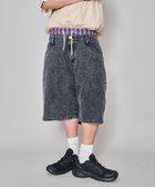 【ウィゴー/WEGO】の【ユニセックス着用ITEM/MLサイズ展開/ウエストゴム】ボクサードッキングデニムショーツ デニムブラック|ID: prp329100004574103 ipo3291000000032723935