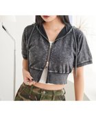 【ウィゴー/WEGO】の半袖ショートパーカー スミクロ|ID: prp329100004574114 ipo3291000000033523442