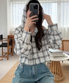 【ウィゴー/WEGO】のチェックショートフードシャツ ホワイトアイボリー|ID: prp329100004574117 ipo3291000000033523450
