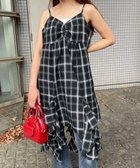 【ウィゴー/WEGO】のチェックイレヘムキャミワンピース ブラックチェック1|ID: prp329100004574120 ipo3291000000032723981