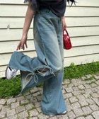 【ウィゴー/WEGO】の【ウエストゴム/楽ちん】サマーデニムサイドリボンパンツ デニム中濃加工色|ID: prp329100004574123 ipo3291000000034464223