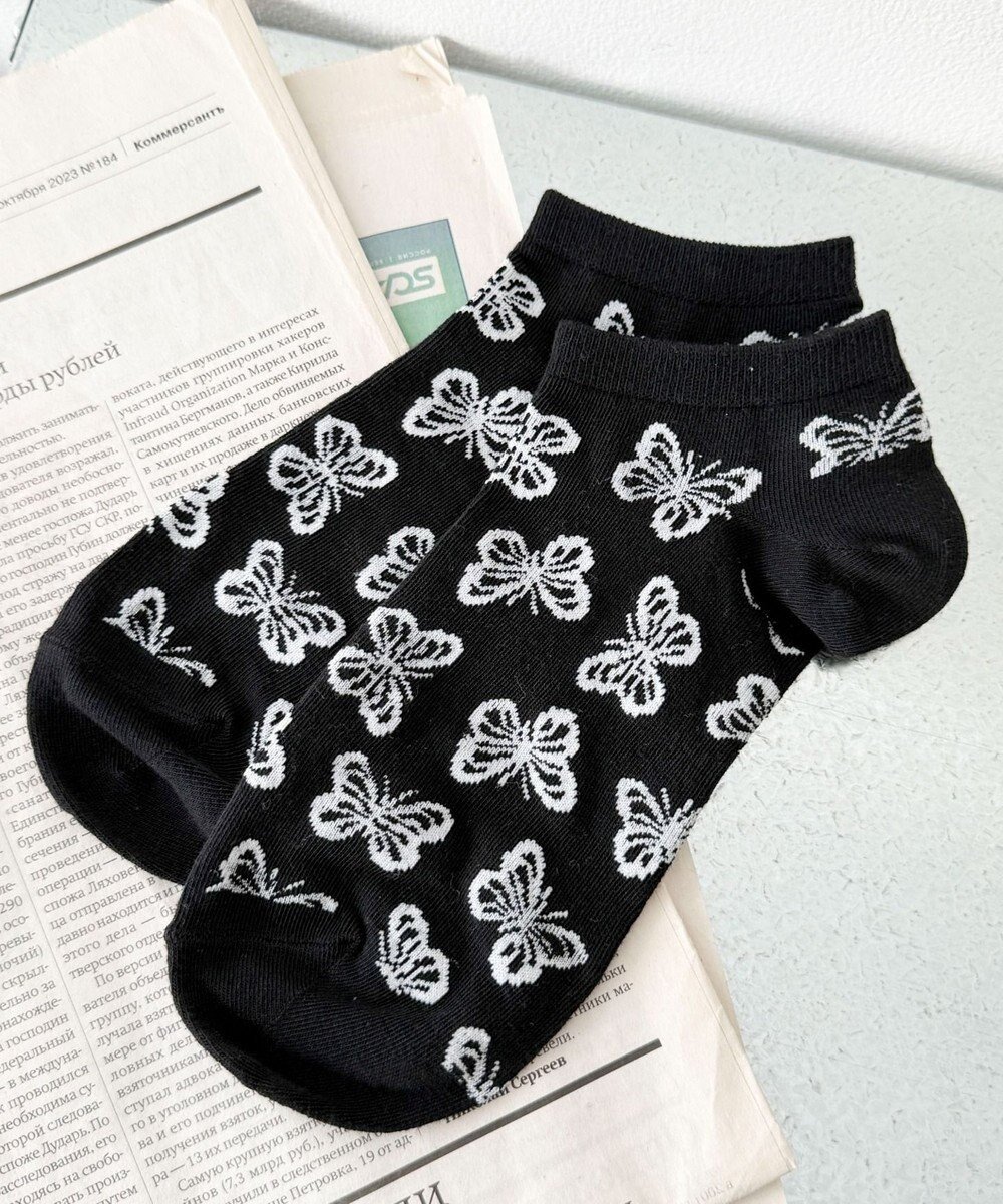 【ウィゴー/WEGO】の総柄バタフライショートソックス インテリア・キッズ・メンズ・レディースファッション・服の通販 founy(ファニー) ファッション Fashion レディースファッション Fashion for Women ソックス&靴下 Socks & Hosiery レッグウェア・ストッキング Legwear & Hosiery くるぶし Ankle-Length スマホ Smartphone, Mobile Device ソックス Socks, Hosiery バタフライ Butterfly, Butterfly Motif ブラック|ID: prp329100004574130 ipo3291000000033657363