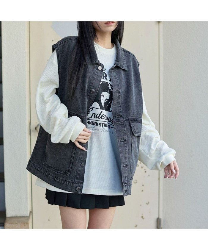 【ウィゴー/WEGO】の【ユニセックス着用ITEM/MLサイズ展開】ワーカーズデニムベスト インテリア・キッズ・メンズ・レディースファッション・服の通販 founy(ファニー) https://founy.com/ ファッション Fashion レディースファッション Ladies' Fashion Online アウター Coat Outerwear トップス・カットソー Tops/Tshirt ベスト/ジレ Gilets/Vests インナー Inner 春 Spring 秋 Autumn/Fall シンプル Simple ジャケット Jacket スウェット Sweat スマホ Smartphone ダメージ Damage デニム Denim フロント Front ブルゾン Blouson ベスト Vest ポケット Pocket 無地 Plain Color ルーズ Loose S/S・春夏 Ss・Spring/Summer おすすめ Recommend 夏 Summer |ID: prp329100004574134 ipo3291000000032379841