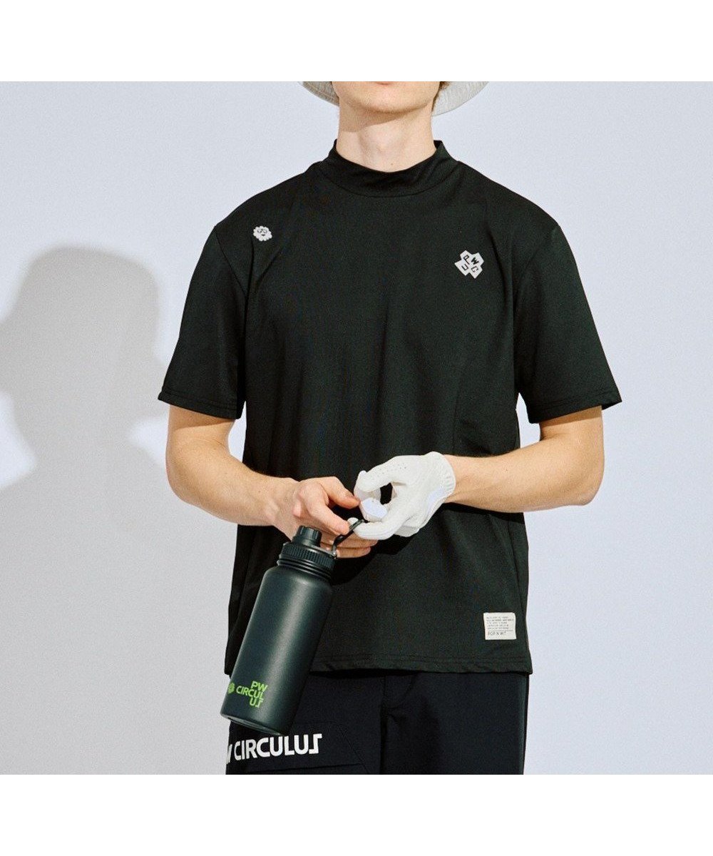 【ピーダブリュサーキュラス/PW CIRCULUS / MEN】の【吸水速乾 / ストレッチ】【MEN】ストレッチメッシュカノコ ベンチレーションモックT ゴルフ インテリア・キッズ・メンズ・レディースファッション・服の通販 founy(ファニー) 　ファッション　Fashion　メンズファッション　Men's Style Online　トップス・カットソー　Tops/Tshirt/Men　シャツ　Shirts　オレンジ　Orange　春　Spring　カットソー　Cut And Sew　クール　Cool　グラフィック　Graphic　吸水　Water Absorption　鹿の子　Pique　ストレッチ　Stretch　ベーシック　Basic　ボトム　Bottom　メッシュ　Mesh　モチーフ　Motif　S/S・春夏　Ss・Spring/Summer　再入荷　Restock/Back In Stock/Re Arrival　犬　Dog　夏　Summer　ゴルフ　Golf　2025年　2025　2025春夏・S/S　Ss,Spring/Summer,2025　ブラック系|ID: prp329100004574886 ipo3291000000032387736