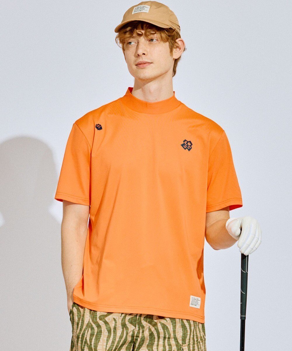 【ピーダブリュサーキュラス/PW CIRCULUS / MEN】の【吸水速乾 / ストレッチ】【MEN】ストレッチメッシュカノコ ベンチレーションモックT ゴルフ インテリア・キッズ・メンズ・レディースファッション・服の通販 founy(ファニー) 　ファッション　Fashion　メンズファッション　Men's Style Online　トップス・カットソー　Tops/Tshirt/Men　シャツ　Shirts　オレンジ　Orange　春　Spring　カットソー　Cut And Sew　クール　Cool　グラフィック　Graphic　吸水　Water Absorption　鹿の子　Pique　ストレッチ　Stretch　ベーシック　Basic　ボトム　Bottom　メッシュ　Mesh　モチーフ　Motif　S/S・春夏　Ss・Spring/Summer　再入荷　Restock/Back In Stock/Re Arrival　犬　Dog　夏　Summer　ゴルフ　Golf　2025年　2025　2025春夏・S/S　Ss,Spring/Summer,2025　オレンジ系|ID: prp329100004574886 ipo3291000000032387737
