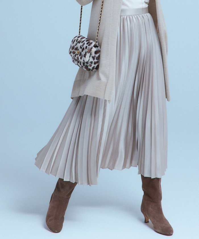 【23区/NIJYUSANKU】の【洗える】レザーライク プリーツスカート インテリア・キッズ・メンズ・レディースファッション・服の通販 founy(ファニー) https://founy.com/ ファッション Fashion レディースファッション Fashion for Women スカート Skirts プリーツスカート / 上品フェミニンスタイル Pleated Skirts 洗える Machine Washable サテン Satin, Glossy Fabric トレンド Trend, Trending Now ドレープ Drape, Draping Fabric フラット Flat, Flat Shoes プリーツ Pleats, Pleated 冬 Winter / This Winter A/W・秋冬 Autumn/Winter 2023年 2023 2023-2024秋冬・A/W Autumn/Winter 2023–24 AW23–24 エレガント 上品 Elegant |ID: prp329100004574899 ipo3291000000034355162