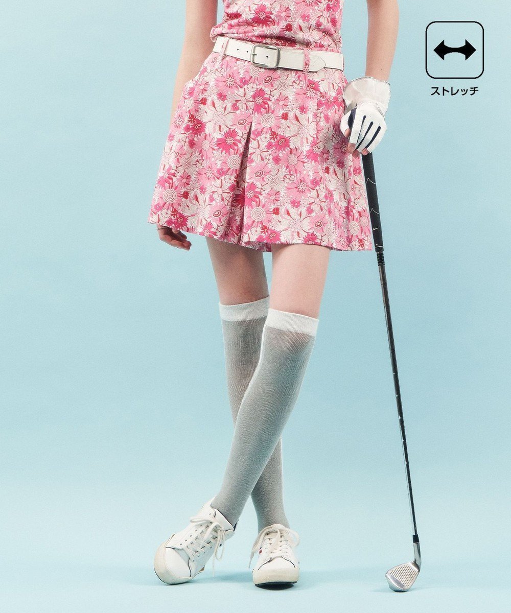 【23区 ゴルフ/NIJYUSANKU GOLF】の【WOMEN】【ストレッチ】スプリングフラワー柄 キュロットスカート インテリア・キッズ・メンズ・レディースファッション・服の通販 founy(ファニー) 　ファッション　Fashion　レディースファッション　Fashion for Women　スカート　Skirts　キュロットスカート　Culottes & Wide-Leg Shorts　キュロット　Culottes, Wide Shorts　ゴルフ　Golf　シンプル　Simple, Minimal　ストレッチ　Stretch, Stretchy Fabric　スプリング　Spring, Spring Collection　セットアップ　Set-Up, Coordinated Outfit　ソックス　Socks, Hosiery　タフタ　Taffeta, Structured Fabric　フラワー　Flower, Floral　ポロシャツ　Polo Shirt, Collared Tee　ラウンド　Round, Round Neck　レギンス　Leggings, Stretch Pants　半袖　Short Sleeve, Half Sleeve　夏　Summer　春　Spring　S/S・春夏　SS, Spring/Summer, Warm Season　ピンク系5|ID: prp329100004574906 ipo3291000000033210856