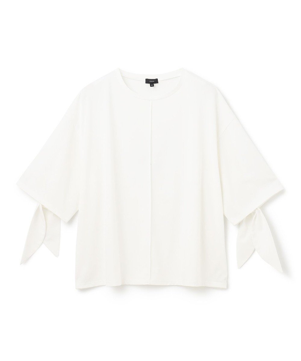 【ジョゼフ/JOSEPH】の【洗える】プレーティングジャージー カットソー インテリア・キッズ・メンズ・レディースファッション・服の通販 founy(ファニー) 　ファッション　Fashion　レディースファッション　Fashion for Women　トップス・カットソー　Cut & Sew Tops　シャツ・ブラウス・オフィスカジュアル　Elegant Blouses & Button-Ups　ロングTシャツ・Tシャツ　Longline T-Shirts & Tees　カットソー・ベーシックTシャツ　Cut-and-Sewn Tops / Stretch Tees & Basics　アウトレット　Outlet / Clearance　カットソー　Cut and Sewn Top　スペシャル　Special, Limited Edition　夏　Summer　春　Spring　S/S・春夏　SS, Spring/Summer, Warm Season　洗える　Machine Washable　White|ID: prp329100004574921 ipo3291000000032686389