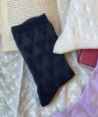 【ウィゴー/WEGO】のポコポコハートクルーソックス ブラック|ID: prp329100004575071 ipo3291000000032575574