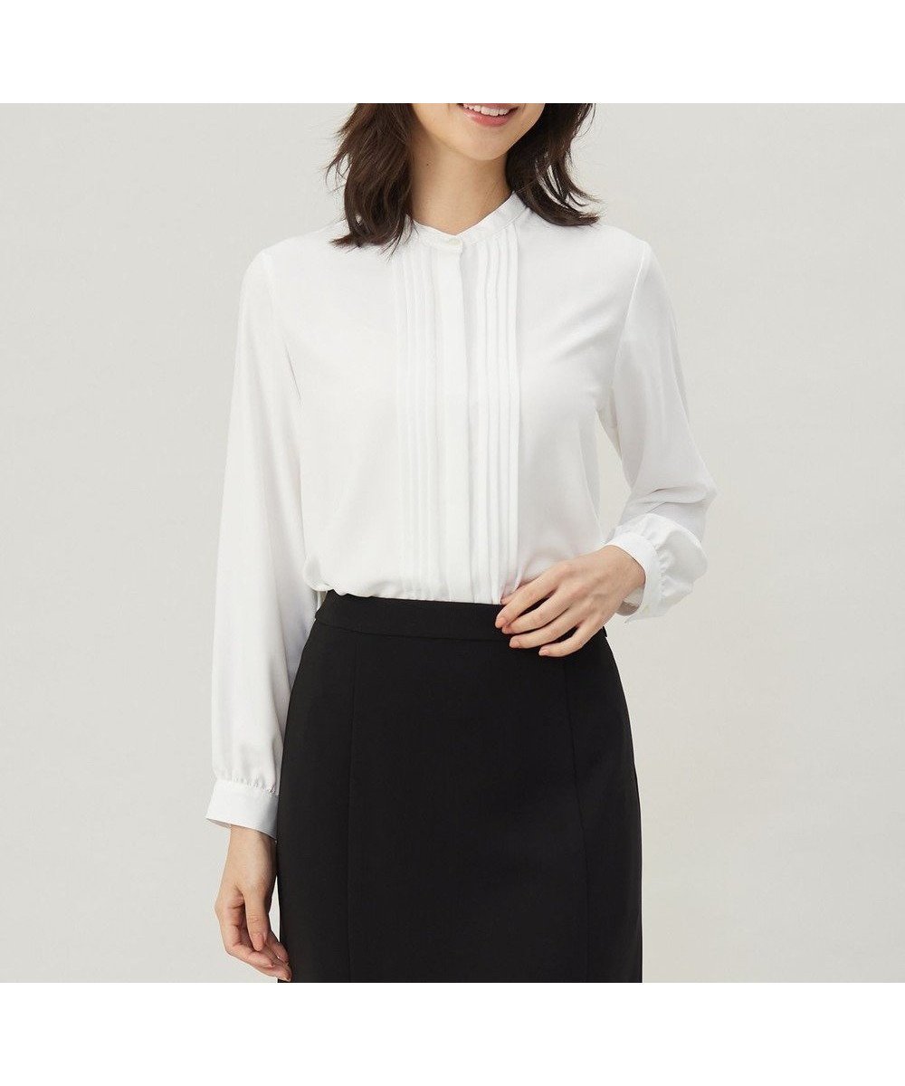 【ジェイ プレス/J.PRESS】の【洗える】ヌーディスバックサテン タックプリーツ ブラウス 人気、トレンドファッション・服の通販 founy(ファニー) ファッション Fashion レディースファッション Fashion for Women トップス・カットソー Cut & Sew Tops シャツ・ブラウス・オフィスカジュアル Elegant Blouses & Button-Ups とろみ Fluid, Flowy Fabric インナー Innerwear オケージョン Occasion Wear ジャケット Jacket, Outerwear スリット Slit, Slit Detail セットアップ Set-Up, Coordinated Outfit プリーツ Pleats, Pleated エレガント 上品 Elegant 洗える Machine Washable A/W・秋冬 Autumn/Winter ビジネス 仕事 通勤 Business / Work / Commuting other-1|ID: prp329100004575086 ipo3291000000034826471
