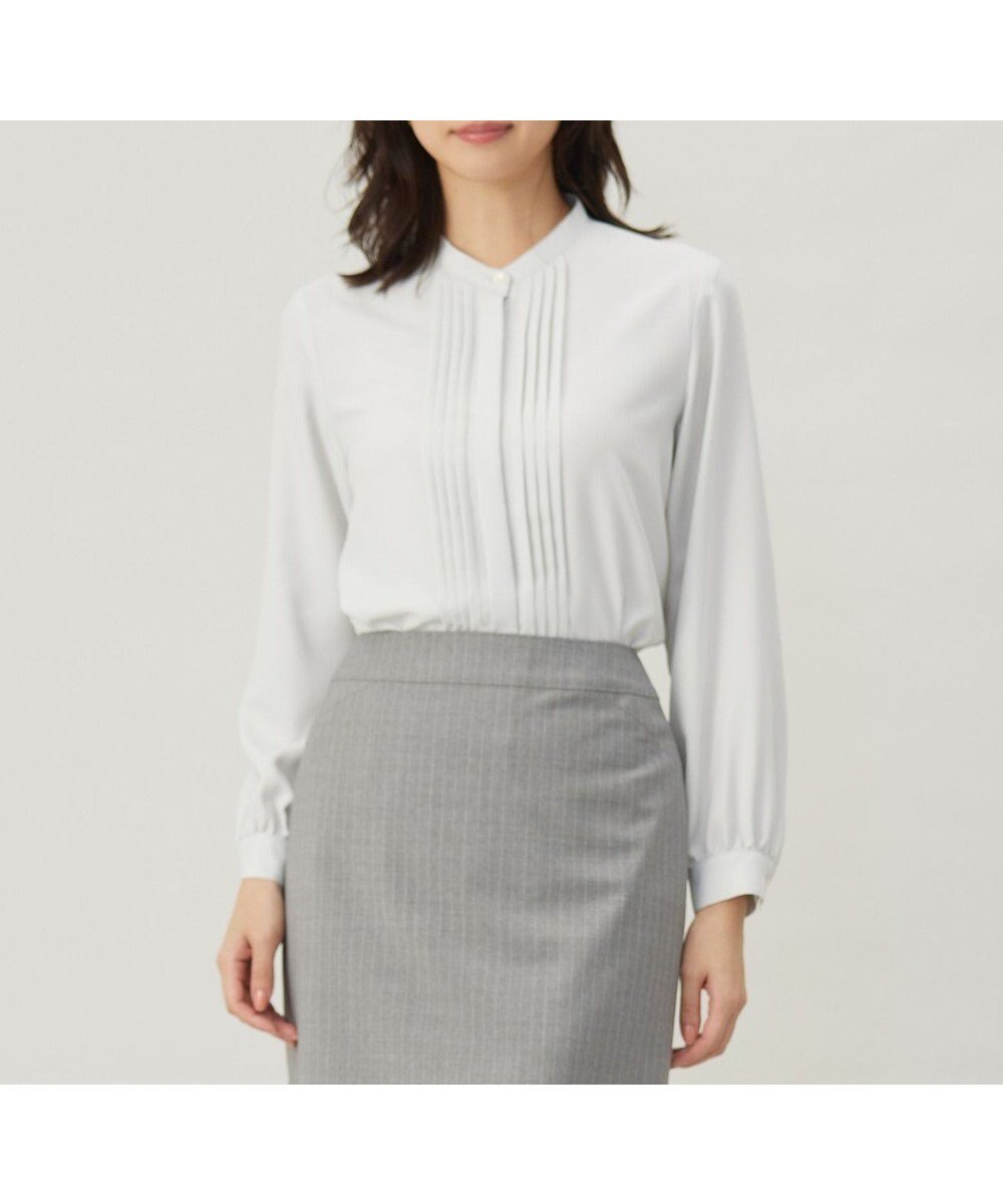【ジェイ プレス/J.PRESS】の【洗える】ヌーディスバックサテン タックプリーツ ブラウス インテリア・キッズ・メンズ・レディースファッション・服の通販 founy(ファニー) ファッション Fashion レディースファッション Fashion for Women トップス・カットソー Cut & Sew Tops シャツ・ブラウス・オフィスカジュアル Elegant Blouses & Button-Ups とろみ Fluid, Flowy Fabric インナー Innerwear オケージョン Occasion Wear ジャケット Jacket, Outerwear スリット Slit, Slit Detail セットアップ Set-Up, Coordinated Outfit プリーツ Pleats, Pleated エレガント 上品 Elegant 洗える Machine Washable A/W・秋冬 Autumn/Winter ビジネス 仕事 通勤 Business / Work / Commuting グレージュ系|ID: prp329100004575086 ipo3291000000034826473
