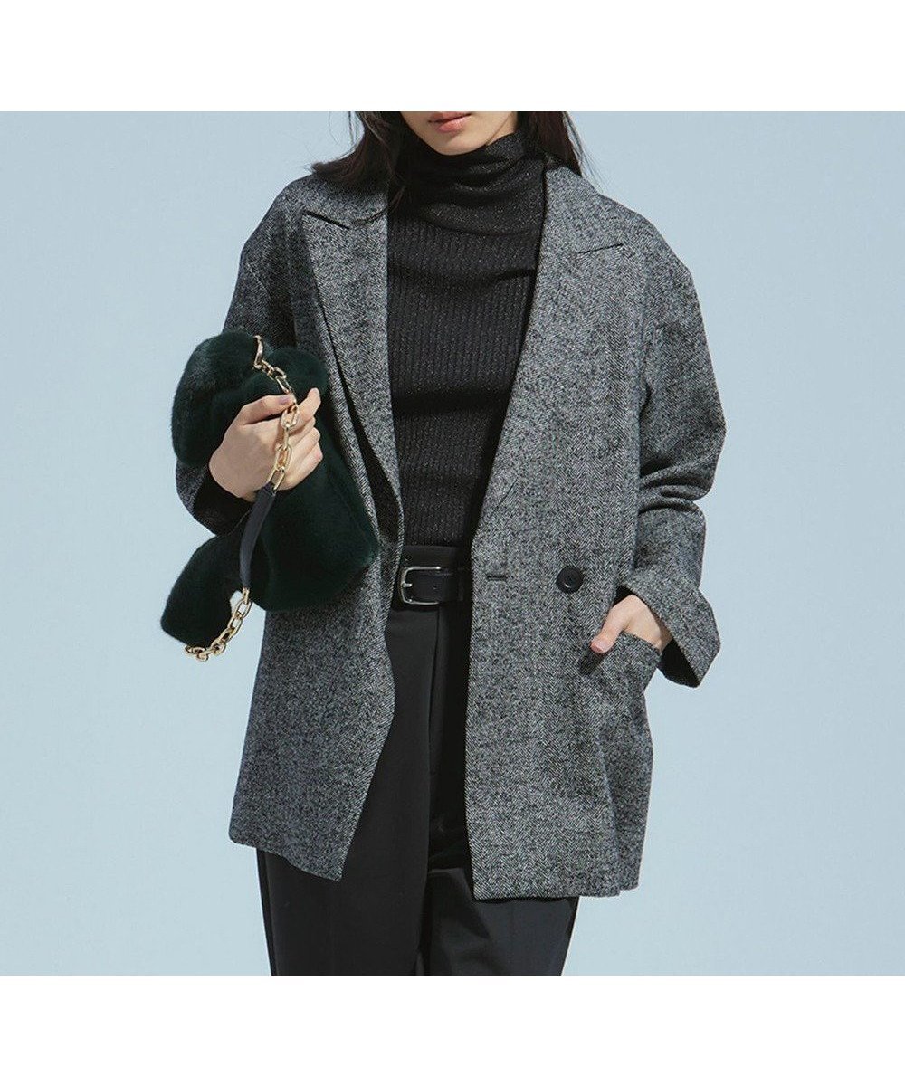 【23区/NIJYUSANKU】の【杏さん着用】ヘリンボーンループツイード ジャケット 人気、トレンドファッション・服の通販 founy(ファニー) 　ファッション　Fashion　レディースファッション　WOMEN　アウター　Coat Outerwear　ジャケット　Jackets　テーラードジャケット　Tailored Jackets　シンプル　Simple　ジャケット　Jacket　セットアップ　Set Up　ダブル　Double　ツイード　Tweed　トレンド　Trend　ネップ　Nep Yarn　ハーフ　Half　ボトム　Bottom　マニッシュ　Mannish　メランジ　Melange　冬　Winter　A/W・秋冬　Aw・Autumn/Winter・Fw・Fall-Winter　おすすめ　Recommend　日本製　Made In Japan　2024年　2024　2024-2025秋冬・A/W　Aw/Autumn/Winter/Fw/Fall/2024-2025　 other-1|ID: prp329100004575739 ipo3291000000032399164