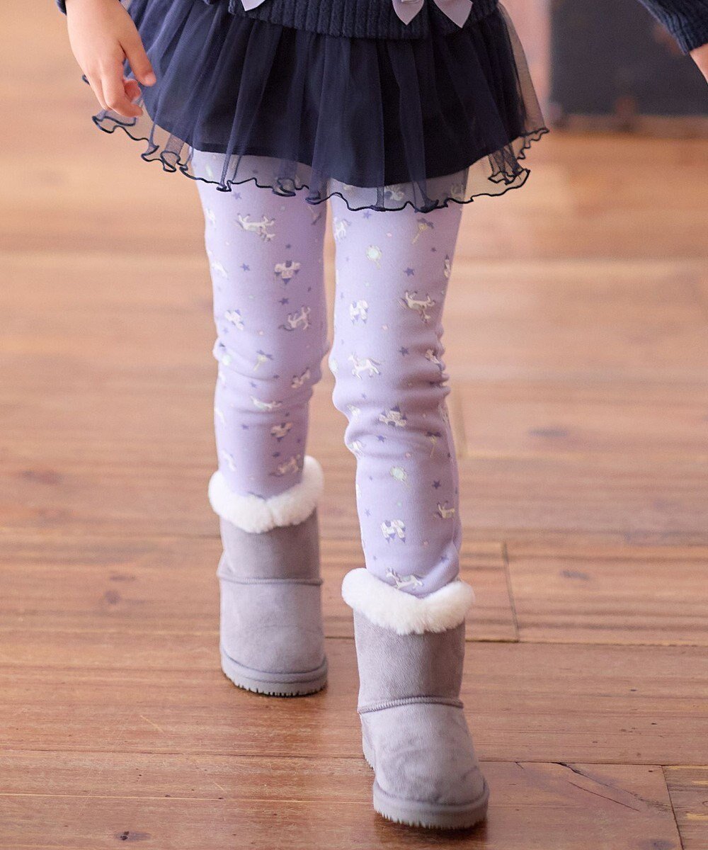 【エニファム/any FAM / KIDS】の7days 裏シャギー 総柄 パンツ インテリア・キッズ・メンズ・レディースファッション・服の通販 founy(ファニー) 　ファッション　Fashion　キッズファッション　Fashion for Kids　ボトムス　Bottoms　ストレッチ　Stretch, Stretchy Fabric　定番　Standard, Basic Item　ポケット　Pocket, Pocket Detail　リボン　Ribbon, Bow　冬　Winter / This Winter　A/W・秋冬　Autumn/Winter　おすすめ　Recommended / Our Picks　ラベンダー系ユニコーン柄|ID: prp329100004575758 ipo3291000000033394728